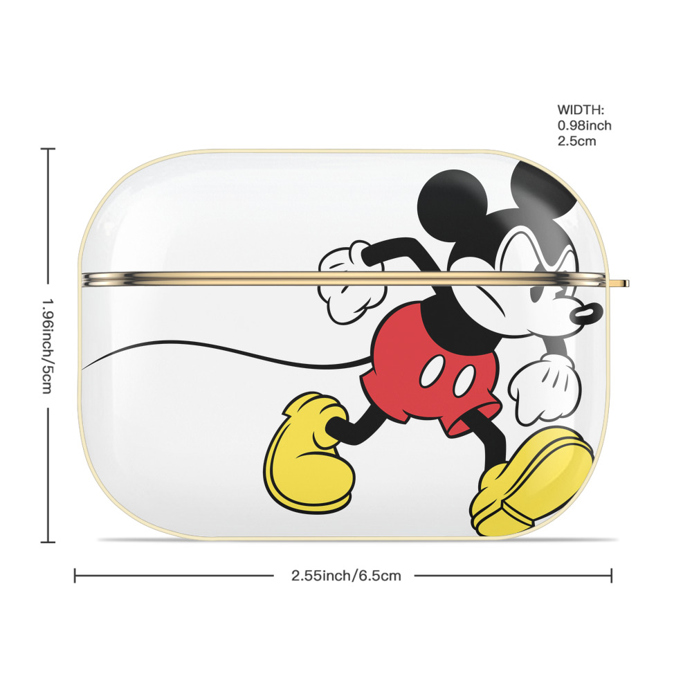 ミッキーマウス Mickey Mouse 【AirPods Pro用】ハードシェル保護ケース｜耐衝撃・防指紋・カラビナ付き商品仕様