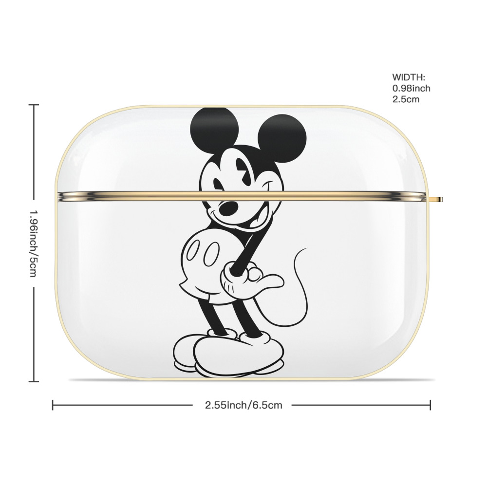 ミッキーマウス Mickey Mouse 【AirPods Pro用】ハードシェル保護ケース｜耐衝撃・防指紋・カラビナ付き商品仕様