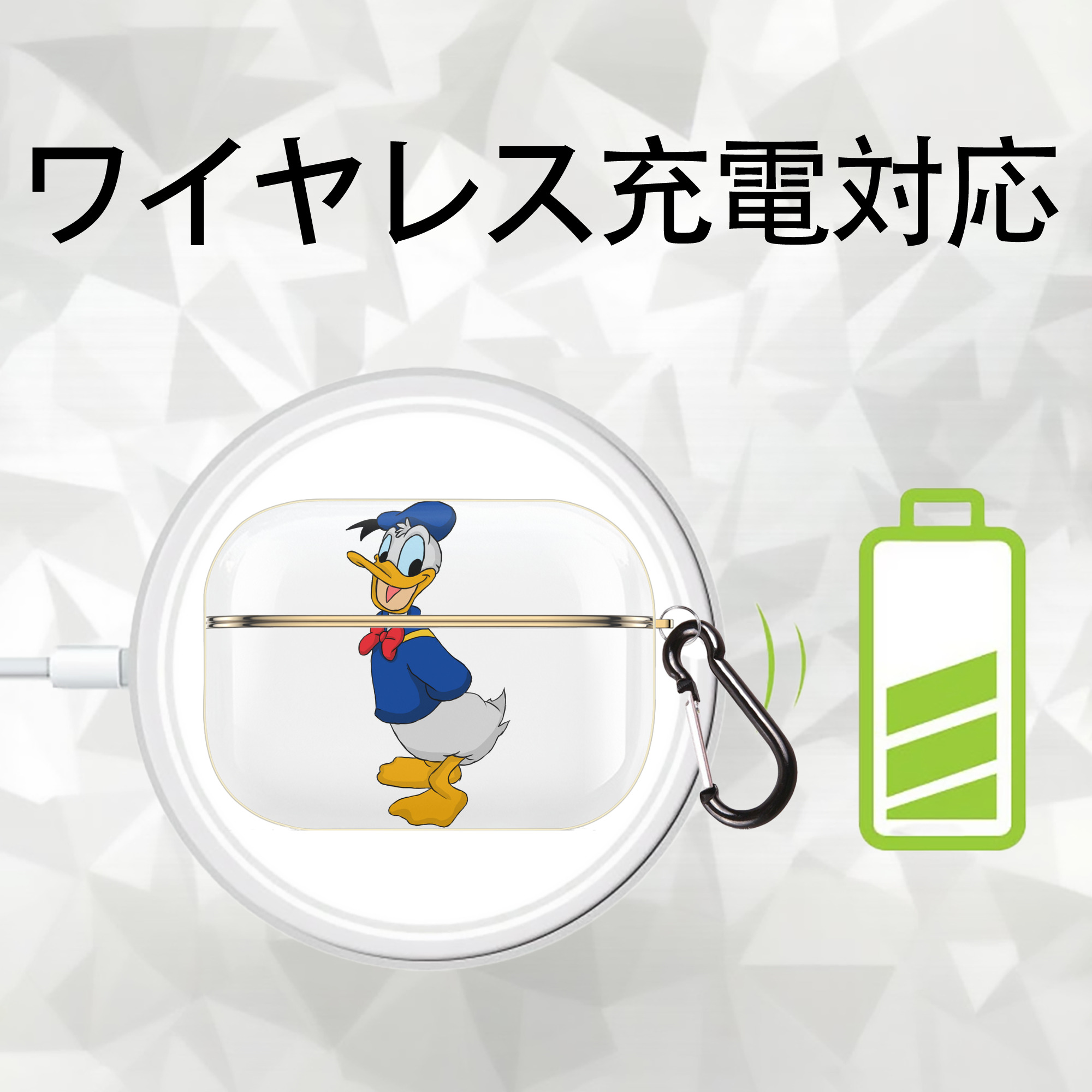 ミッキーマウス Mickey Mouse 【AirPods Pro用】ハードシェル保護ケース｜耐衝撃・防指紋・カラビナ付き商品仕様