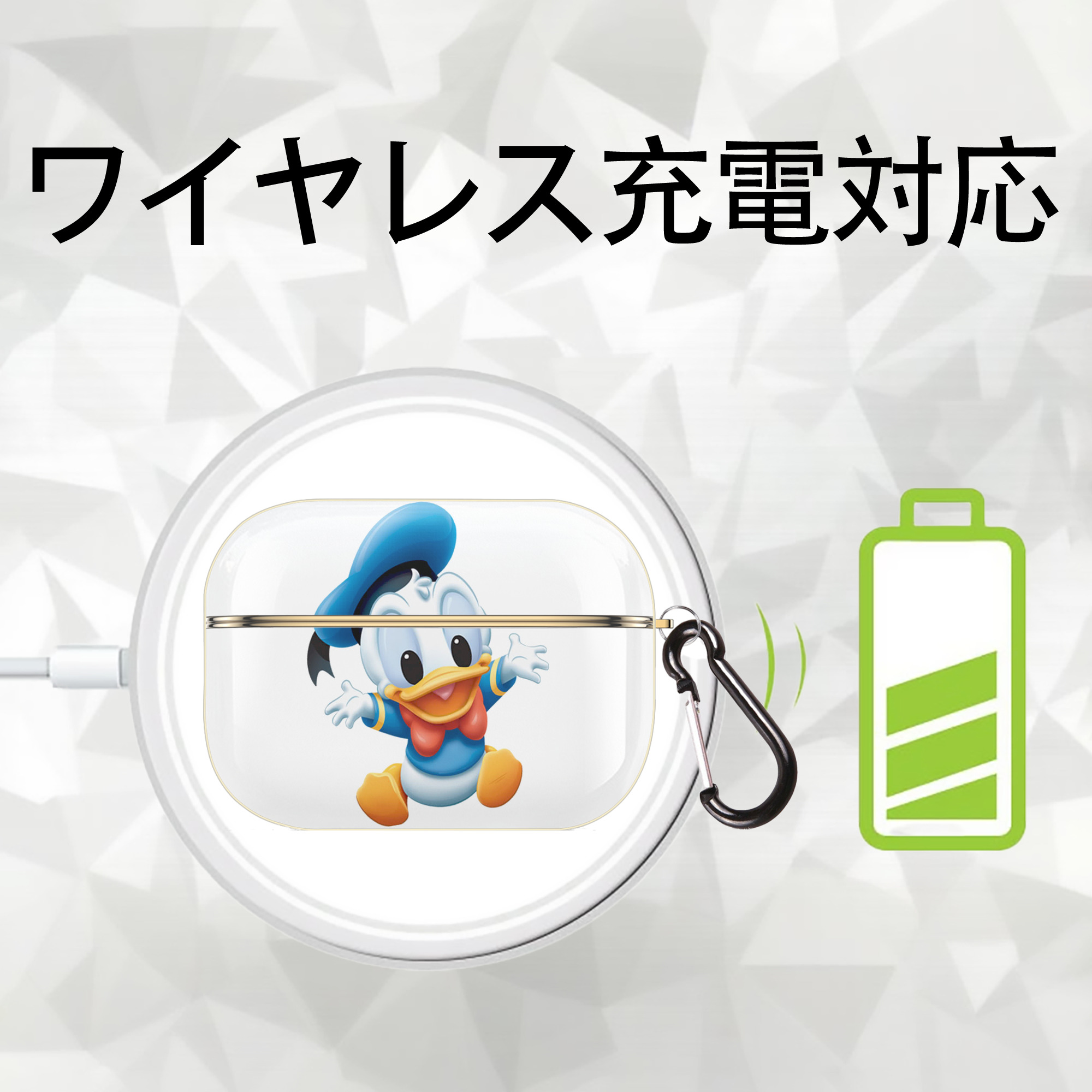 ミッキーマウス Mickey Mouse 【AirPods Pro用】ハードシェル保護ケース｜耐衝撃・防指紋・カラビナ付き商品仕様