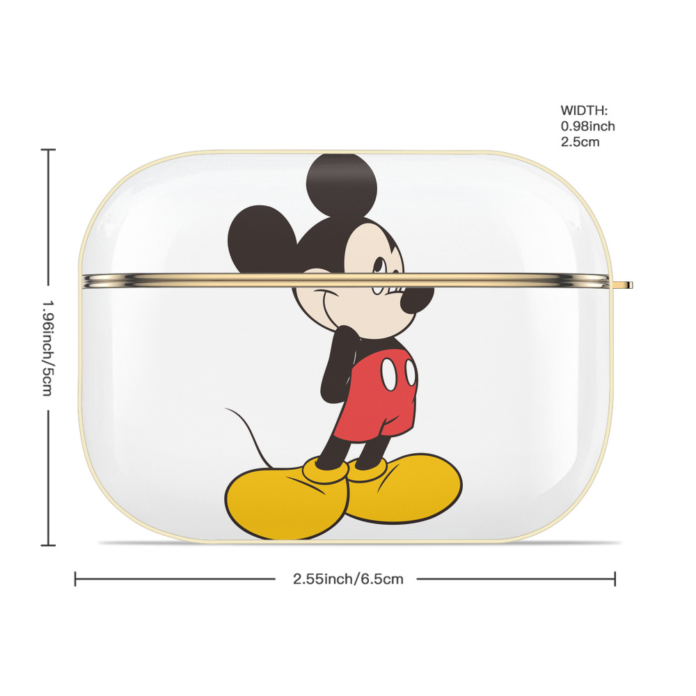ミッキーマウス Mickey Mouse 【AirPods Pro用】ハードシェル保護ケース｜耐衝撃・防指紋・カラビナ付き商品仕様