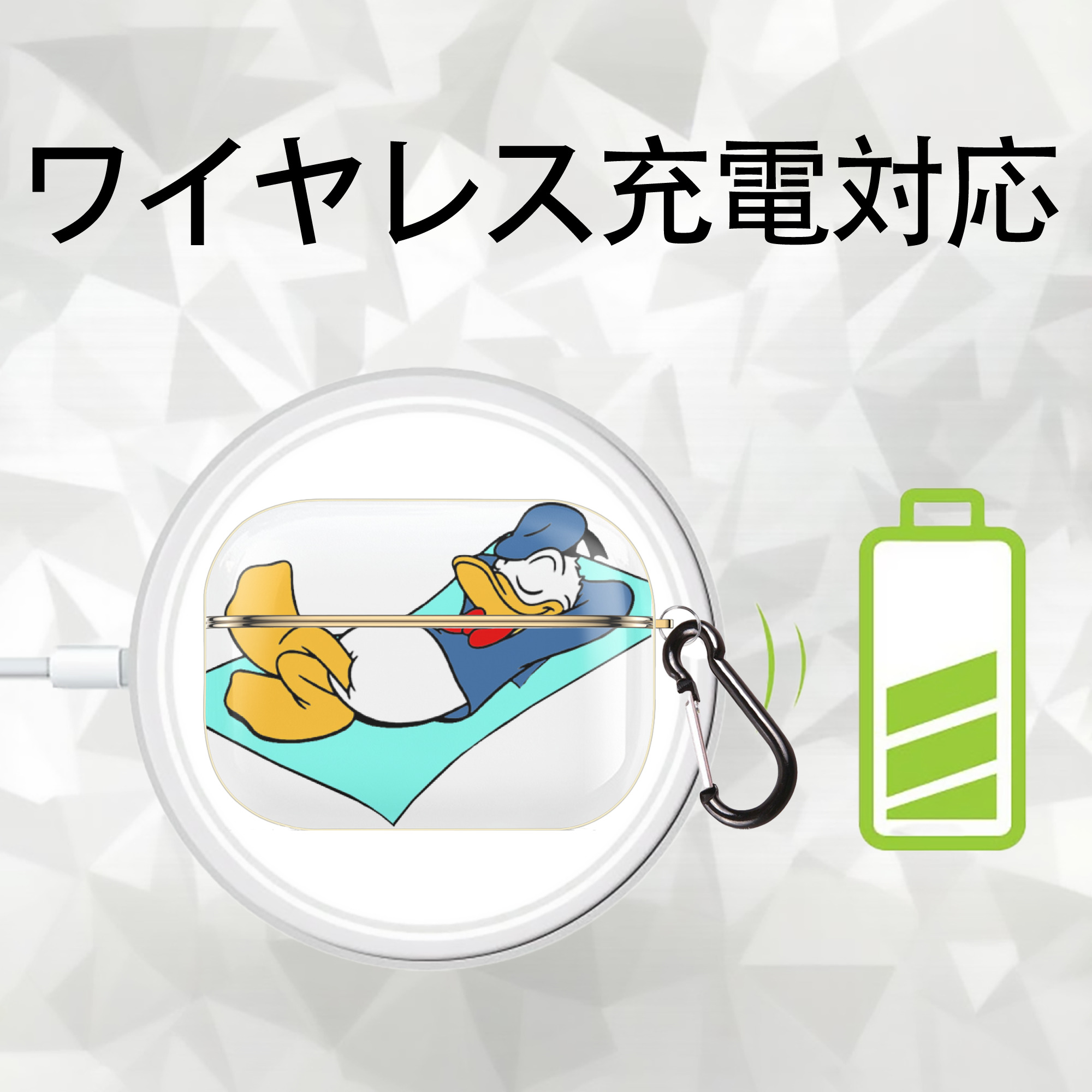 ミッキーマウス Mickey Mouse 【AirPods Pro用】ハードシェル保護ケース｜耐衝撃・防指紋・カラビナ付き商品仕様