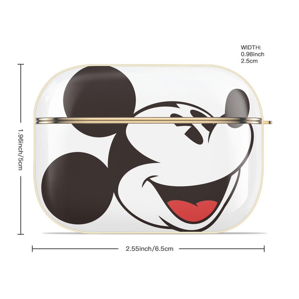 ミッキーマウス Mickey Mouse 【AirPods Pro用】ハードシェル保護ケース｜耐衝撃・防指紋・カラビナ付き商品仕様