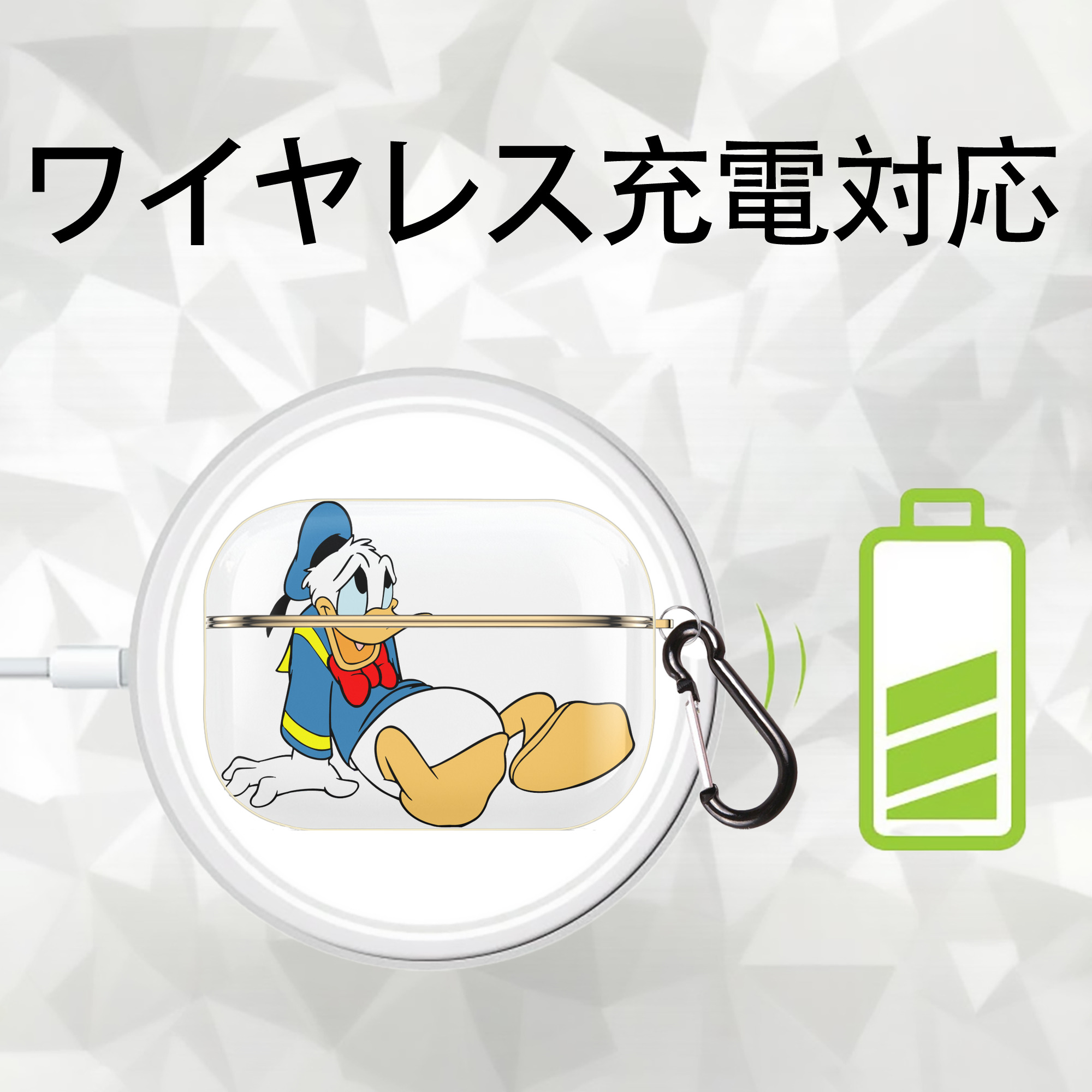 ミッキーマウス Mickey Mouse 【AirPods Pro用】ハードシェル保護ケース｜耐衝撃・防指紋・カラビナ付き商品仕様