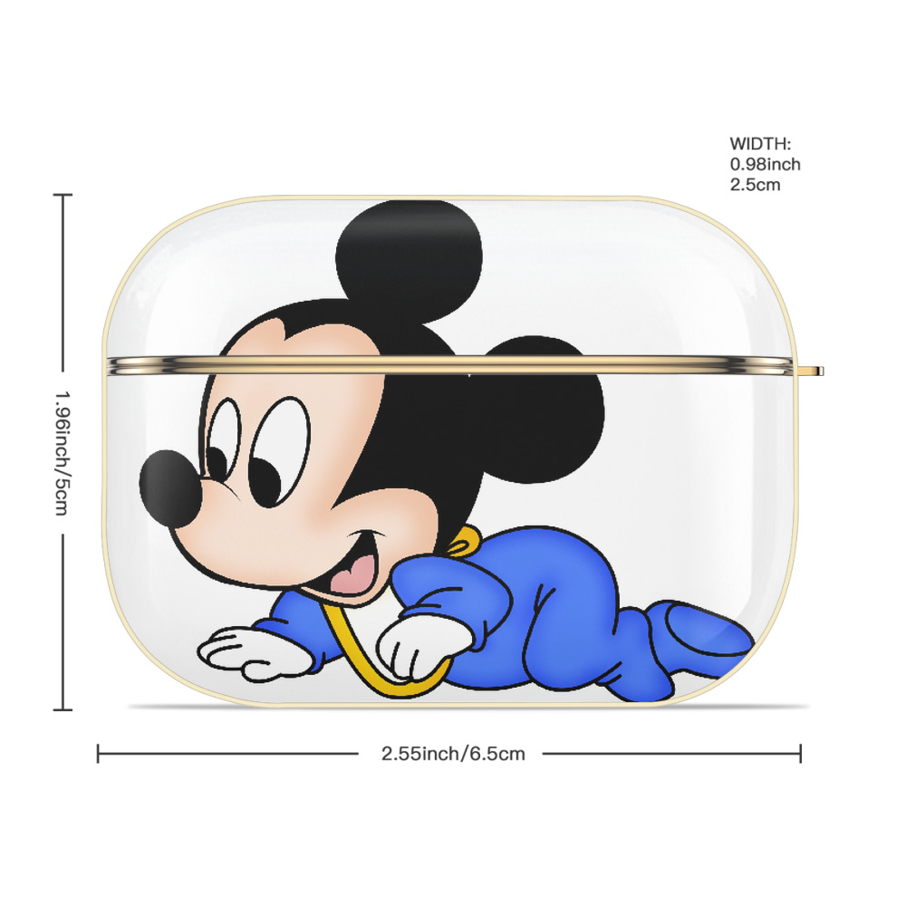 ミッキーマウス Mickey Mouse 【AirPods Pro用】ハードシェル保護ケース｜耐衝撃・防指紋・カラビナ付き商品仕様