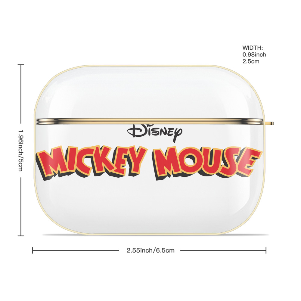 ミッキーマウス Mickey Mouse 【AirPods Pro用】ハードシェル保護ケース｜耐衝撃・防指紋・カラビナ付き商品仕様