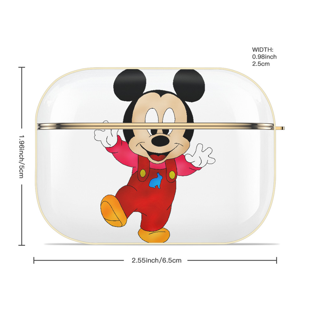 ミッキーマウス Mickey Mouse 【AirPods Pro用】ハードシェル保護ケース｜耐衝撃・防指紋・カラビナ付き商品仕様