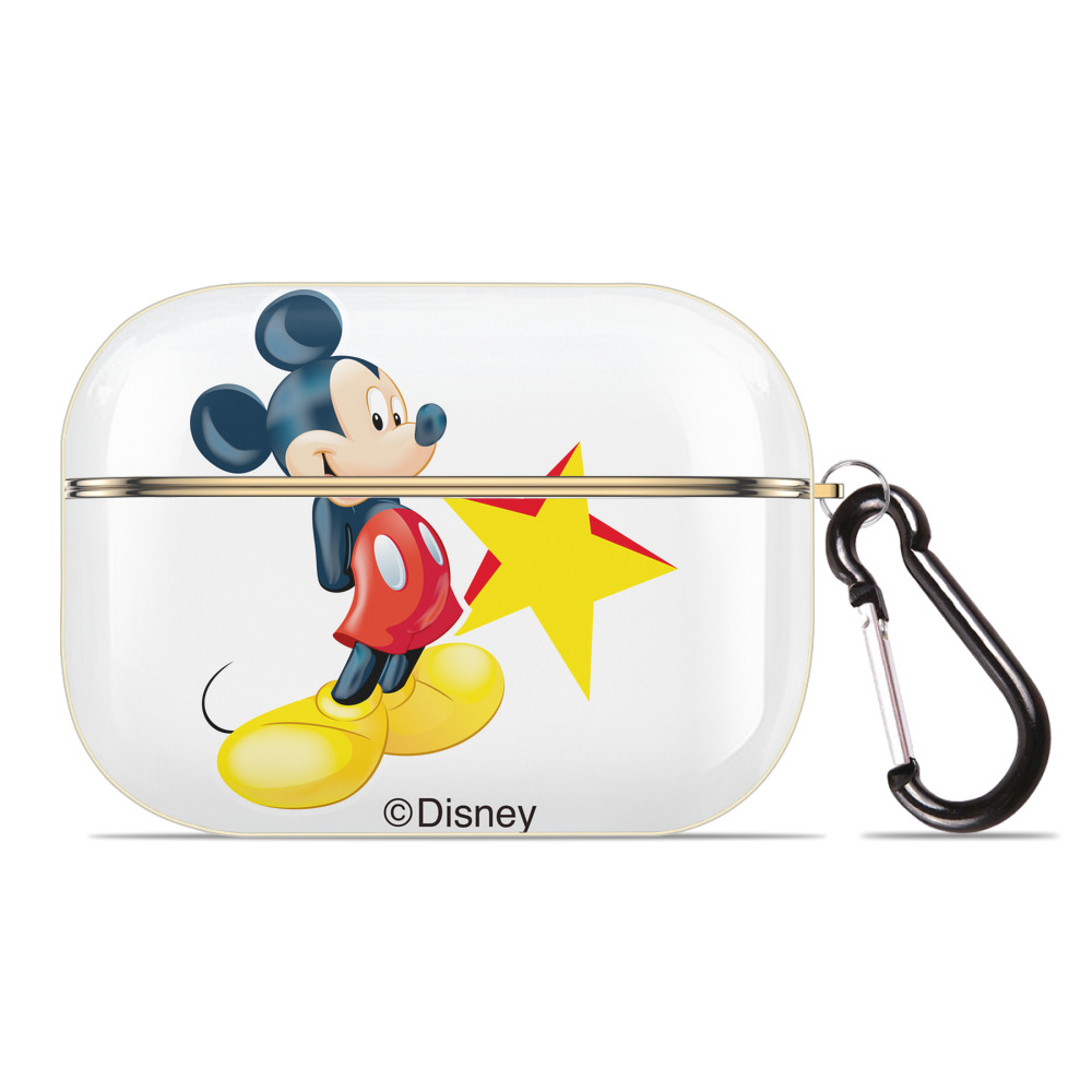 （画像用） ミッキーマウス Mickey Mouse 【AirPods Pro用】ハードシェル保護ケース｜耐衝撃・防指紋・カラビナ付き商品仕様