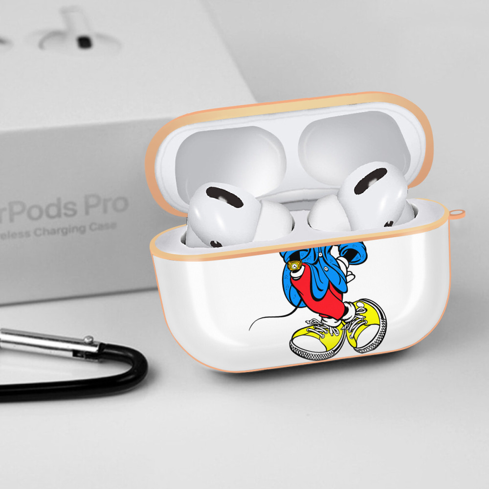 ミッキーマウス Mickey Mouse 【AirPods Pro用】ハードシェル保護ケース｜耐衝撃・防指紋・カラビナ付き商品仕様