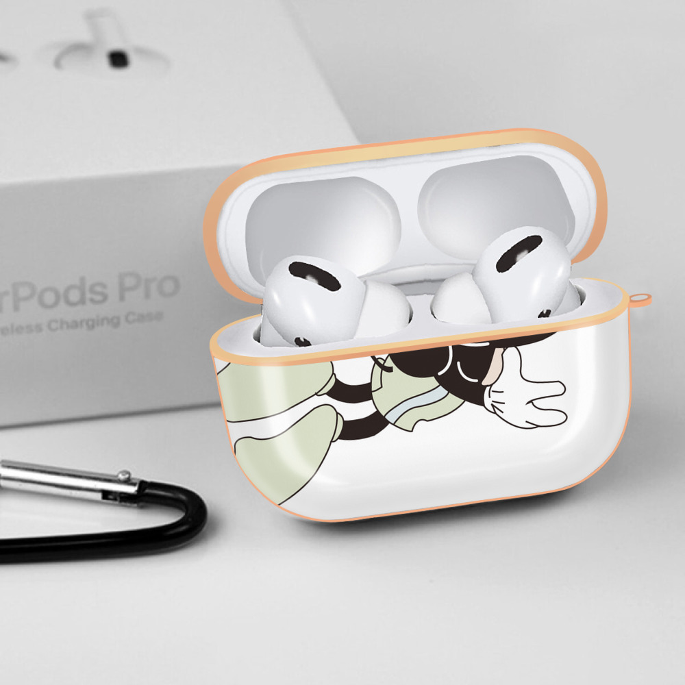 ミッキーマウス Mickey Mouse 【AirPods Pro用】ハードシェル保護ケース｜耐衝撃・防指紋・カラビナ付き商品仕様