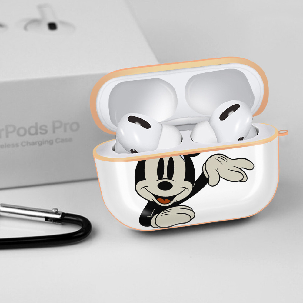 ミッキーマウス Mickey Mouse 【AirPods Pro用】ハードシェル保護ケース｜耐衝撃・防指紋・カラビナ付き商品仕様