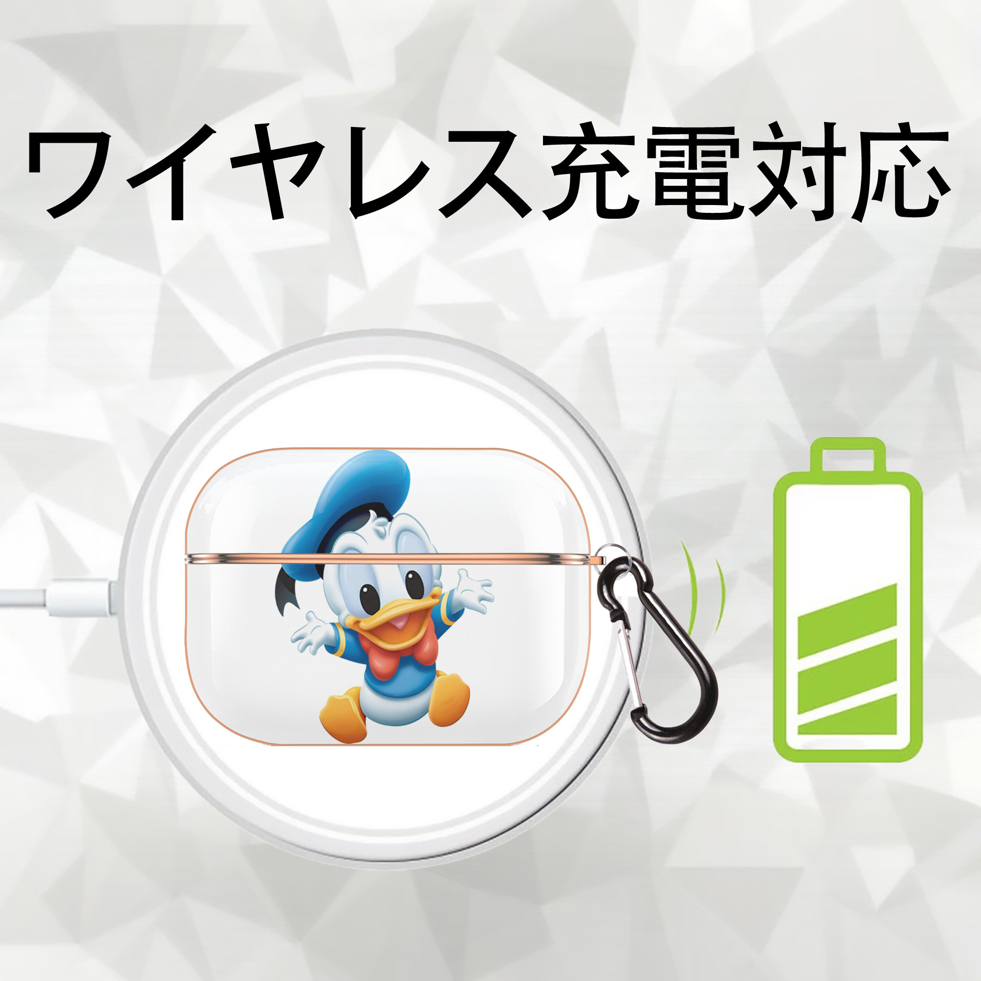 ミッキーマウス Mickey Mouse 【AirPods Pro用】ハードシェル保護ケース｜耐衝撃・防指紋・カラビナ付き商品仕様