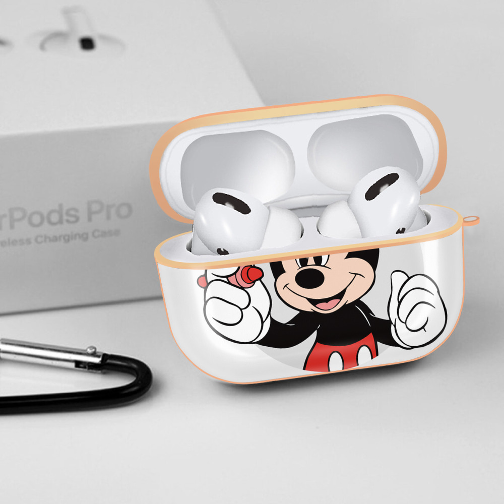ミッキーマウス Mickey Mouse 【AirPods Pro用】ハードシェル保護ケース｜耐衝撃・防指紋・カラビナ付き商品仕様