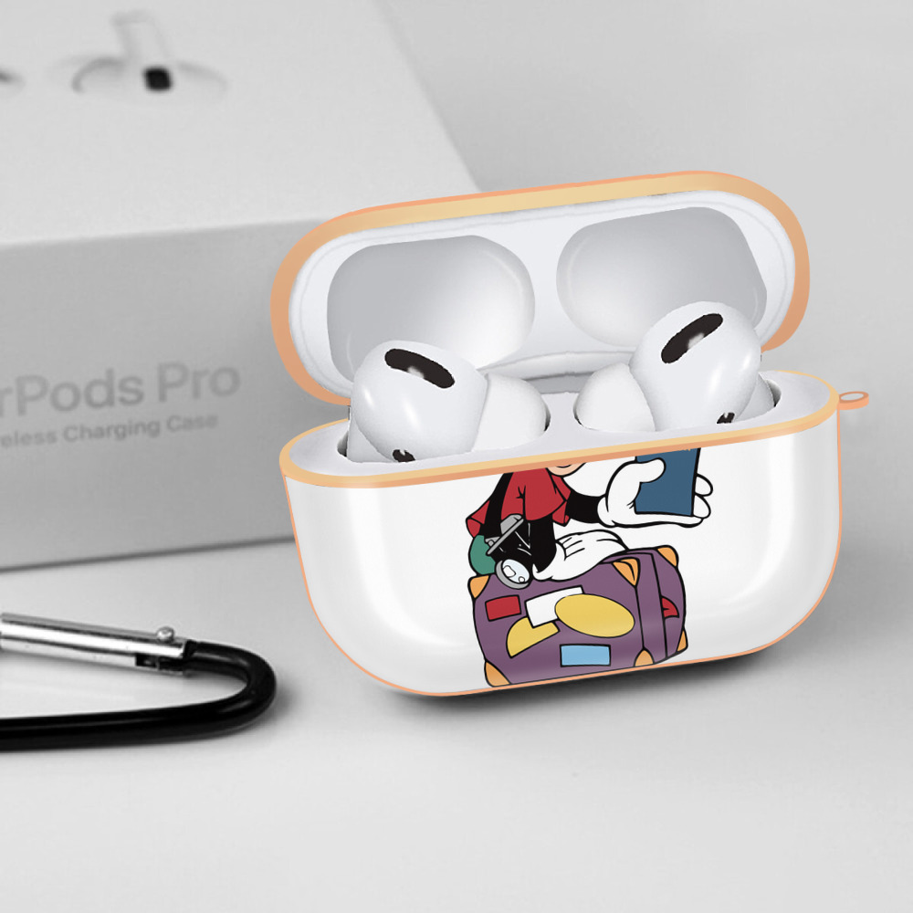 ミッキーマウス Mickey Mouse 【AirPods Pro用】ハードシェル保護ケース｜耐衝撃・防指紋・カラビナ付き商品仕様