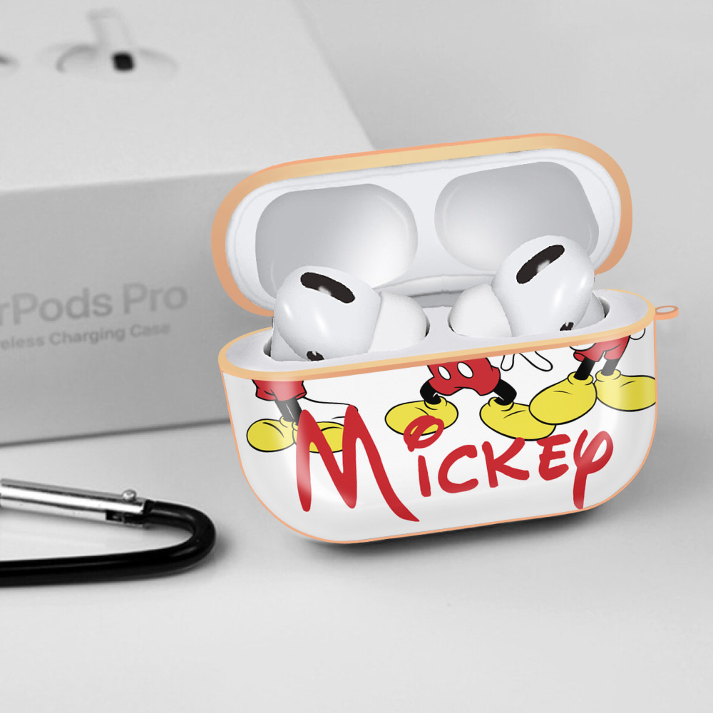 ミッキーマウス Mickey Mouse 【AirPods Pro用】ハードシェル保護ケース｜耐衝撃・防指紋・カラビナ付き商品仕様