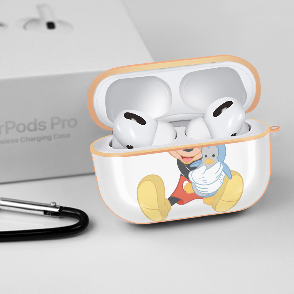 ミッキーマウス Mickey Mouse 【AirPods Pro用】ハードシェル保護ケース｜耐衝撃・防指紋・カラビナ付き商品仕様