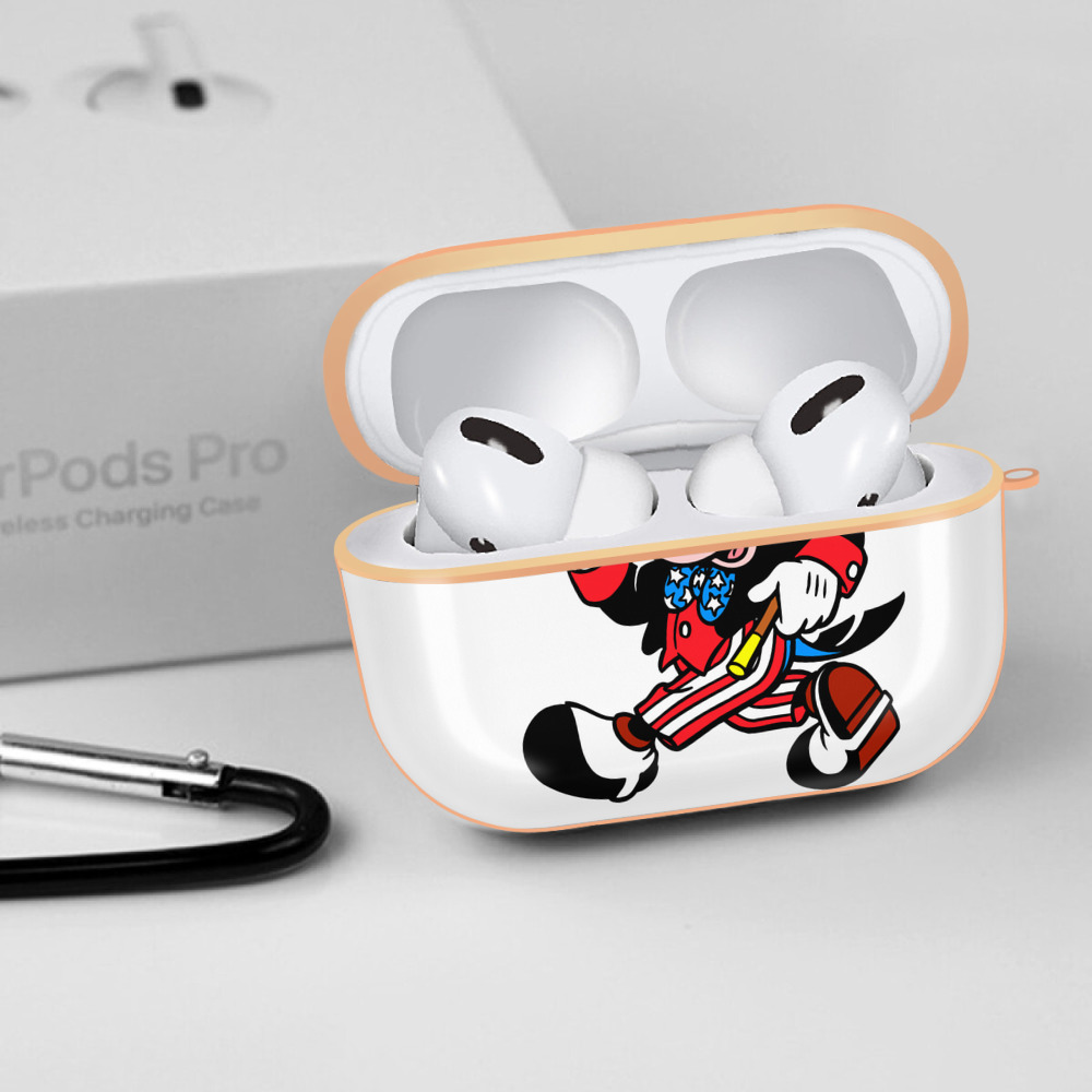 ミッキーマウス Mickey Mouse 【AirPods Pro用】ハードシェル保護ケース｜耐衝撃・防指紋・カラビナ付き商品仕様
