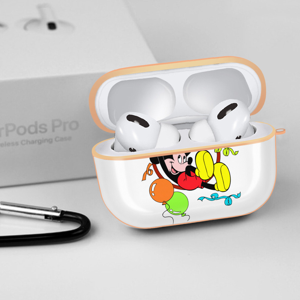 ミッキーマウス Mickey Mouse 【AirPods Pro用】ハードシェル保護ケース｜耐衝撃・防指紋・カラビナ付き商品仕様