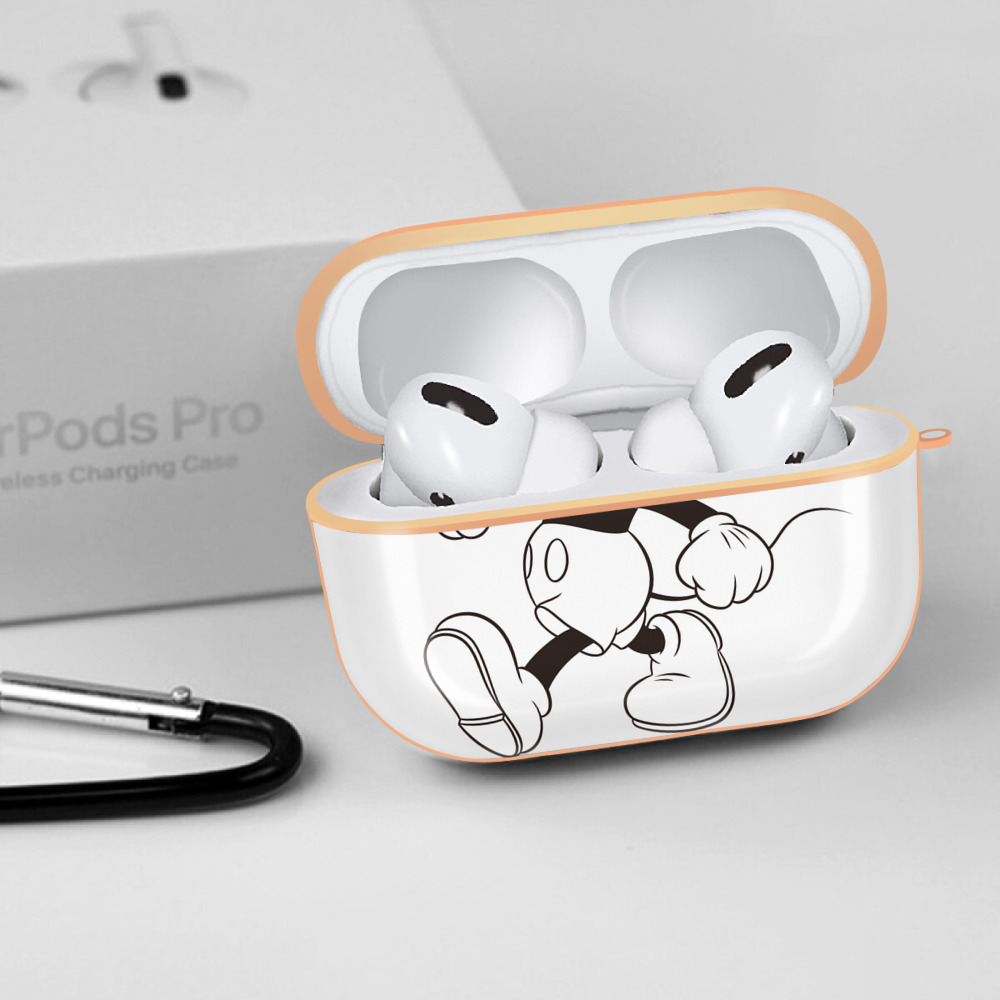 ミッキーマウス Mickey Mouse 【AirPods Pro用】ハードシェル保護ケース｜耐衝撃・防指紋・カラビナ付き商品仕様