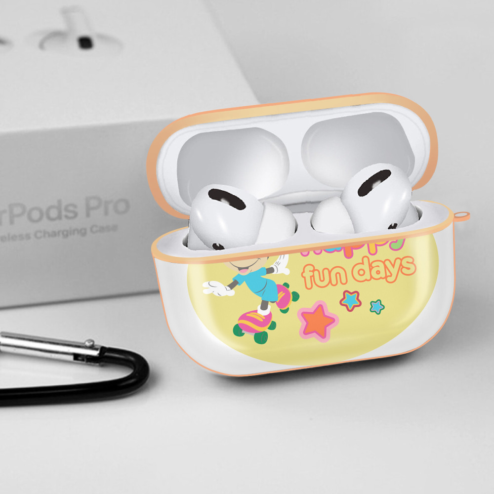 ミッキーマウス Mickey Mouse 【AirPods Pro用】ハードシェル保護ケース｜耐衝撃・防指紋・カラビナ付き商品仕様