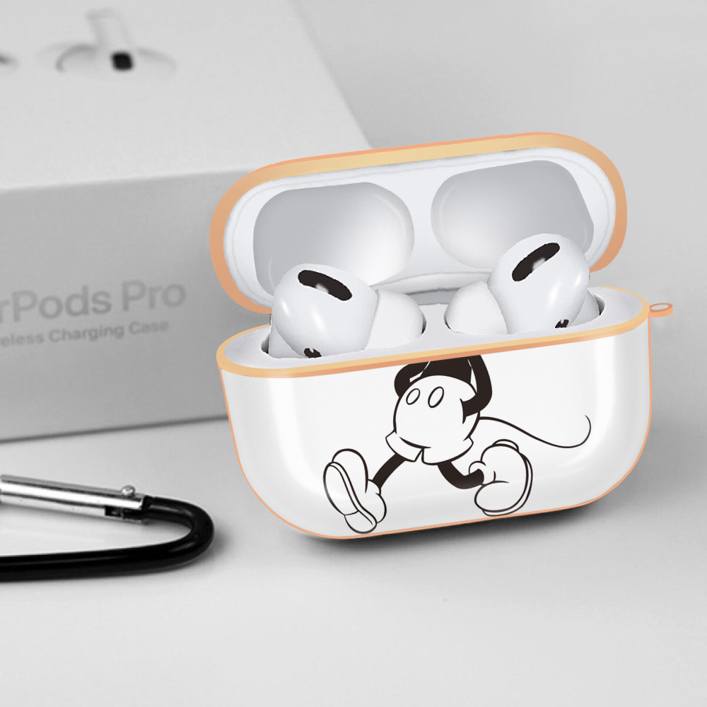 ミッキーマウス Mickey Mouse 【AirPods Pro用】ハードシェル保護ケース｜耐衝撃・防指紋・カラビナ付き商品仕様