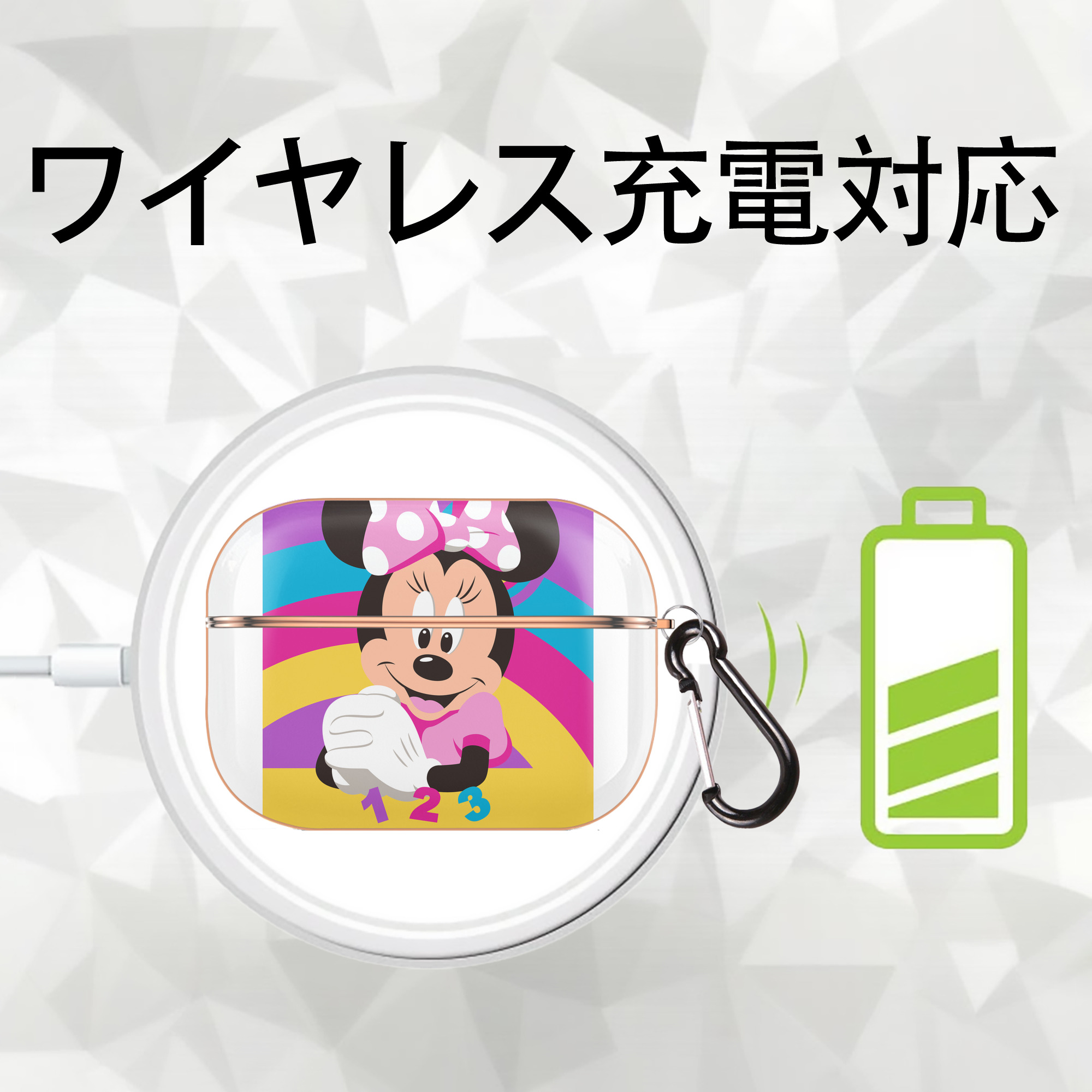 ミッキーマウス Mickey Mouse 【AirPods Pro用】ハードシェル保護ケース｜耐衝撃・防指紋・カラビナ付き商品仕様