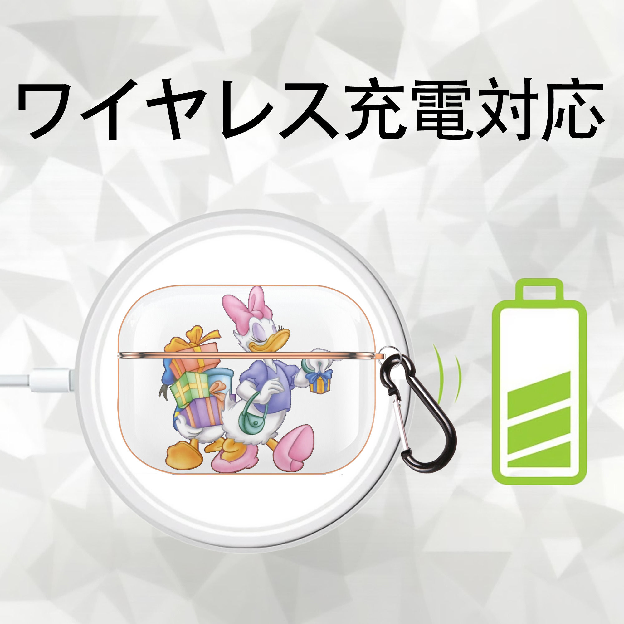 ミッキーマウス Mickey Mouse 【AirPods Pro用】ハードシェル保護ケース｜耐衝撃・防指紋・カラビナ付き商品仕様