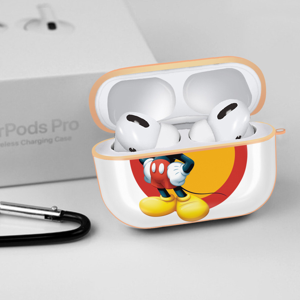 ミッキーマウス Mickey Mouse 【AirPods Pro用】ハードシェル保護ケース｜耐衝撃・防指紋・カラビナ付き商品仕様