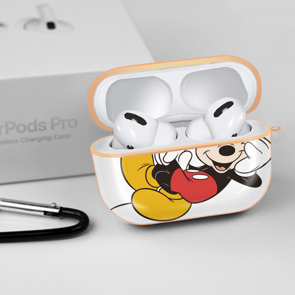 ミッキーマウス Mickey Mouse 【AirPods Pro用】ハードシェル保護ケース｜耐衝撃・防指紋・カラビナ付き商品仕様