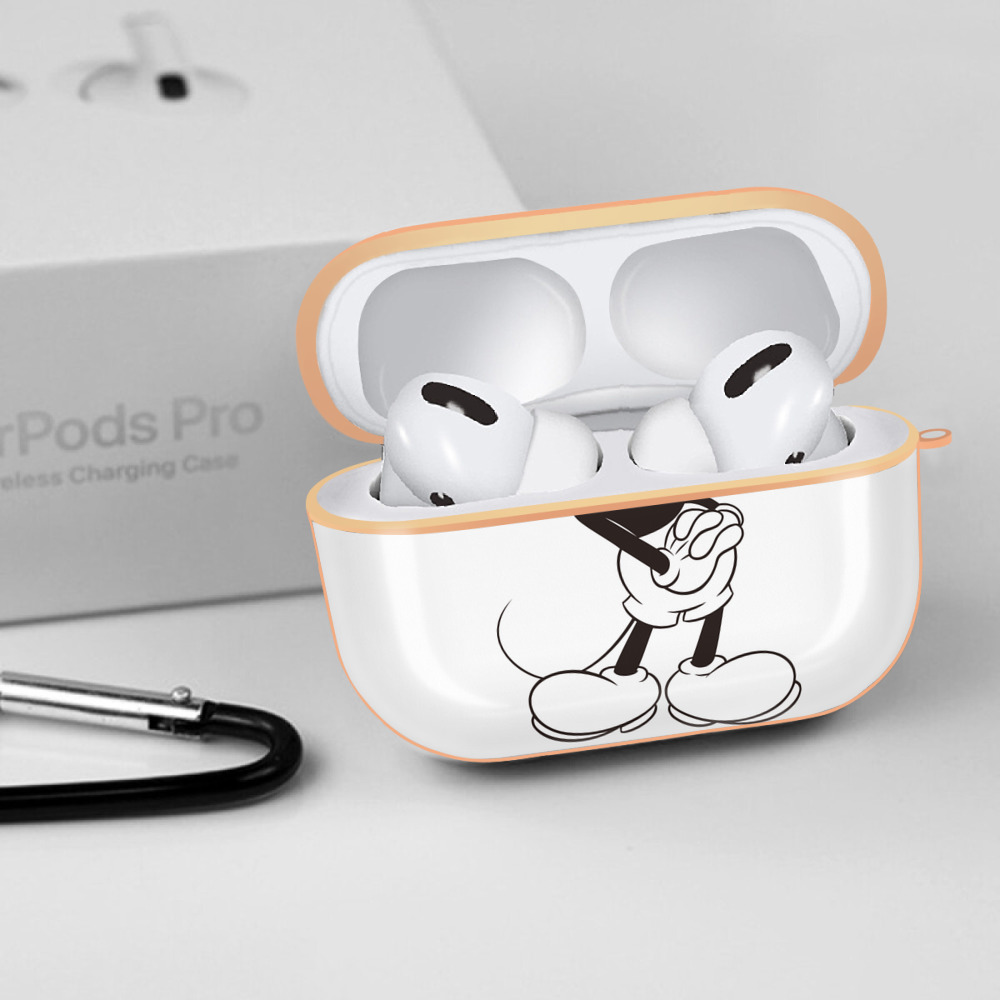ミッキーマウス Mickey Mouse 【AirPods Pro用】ハードシェル保護ケース｜耐衝撃・防指紋・カラビナ付き商品仕様