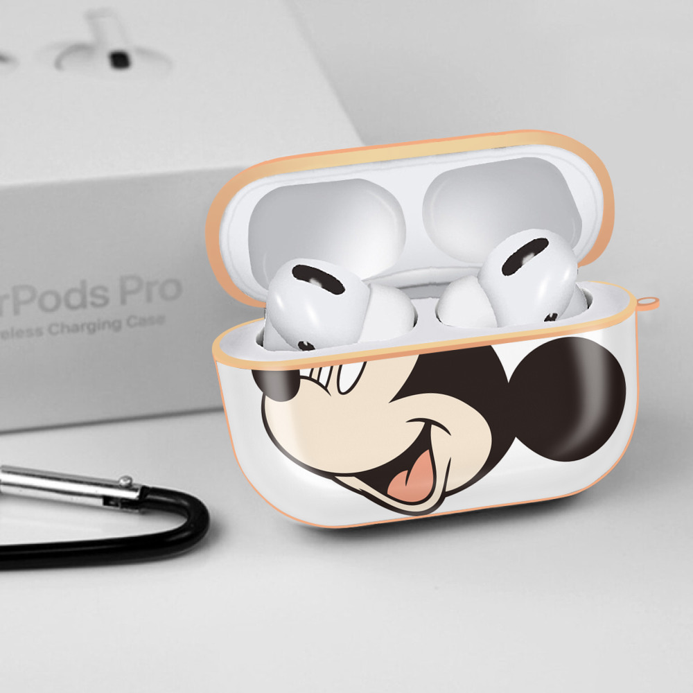 ミッキーマウス Mickey Mouse 【AirPods Pro用】ハードシェル保護ケース｜耐衝撃・防指紋・カラビナ付き商品仕様