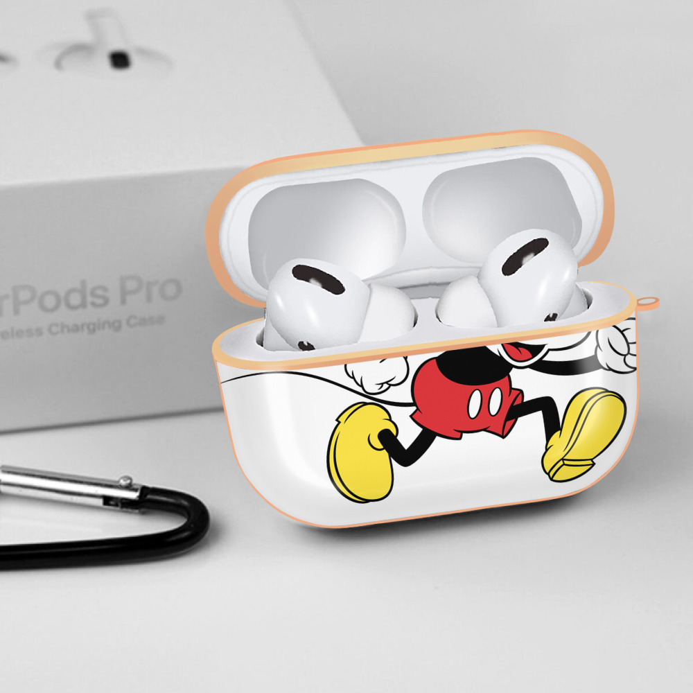 ミッキーマウス Mickey Mouse 【AirPods Pro用】ハードシェル保護ケース｜耐衝撃・防指紋・カラビナ付き商品仕様