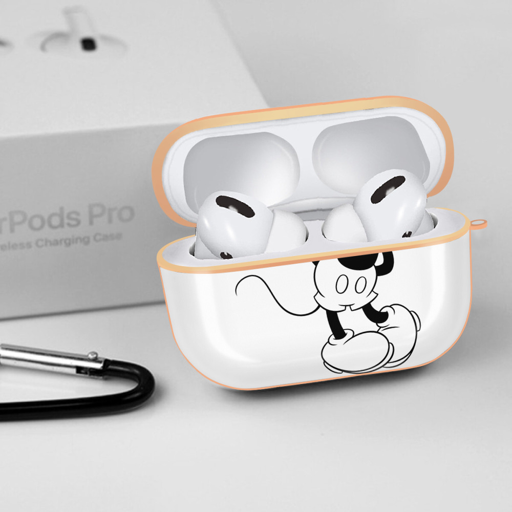 ミッキーマウス Mickey Mouse 【AirPods Pro用】ハードシェル保護ケース｜耐衝撃・防指紋・カラビナ付き商品仕様