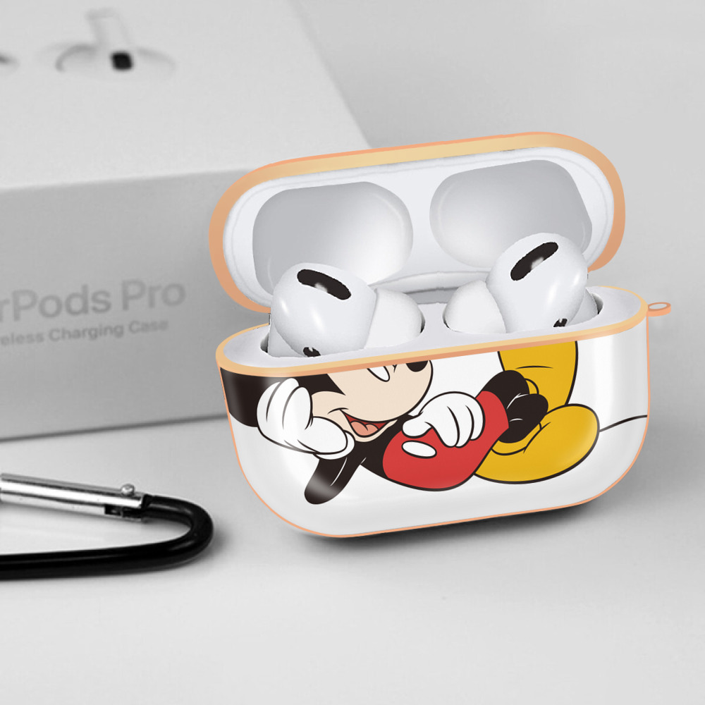 ミッキーマウス Mickey Mouse 【AirPods Pro用】ハードシェル保護ケース｜耐衝撃・防指紋・カラビナ付き商品仕様
