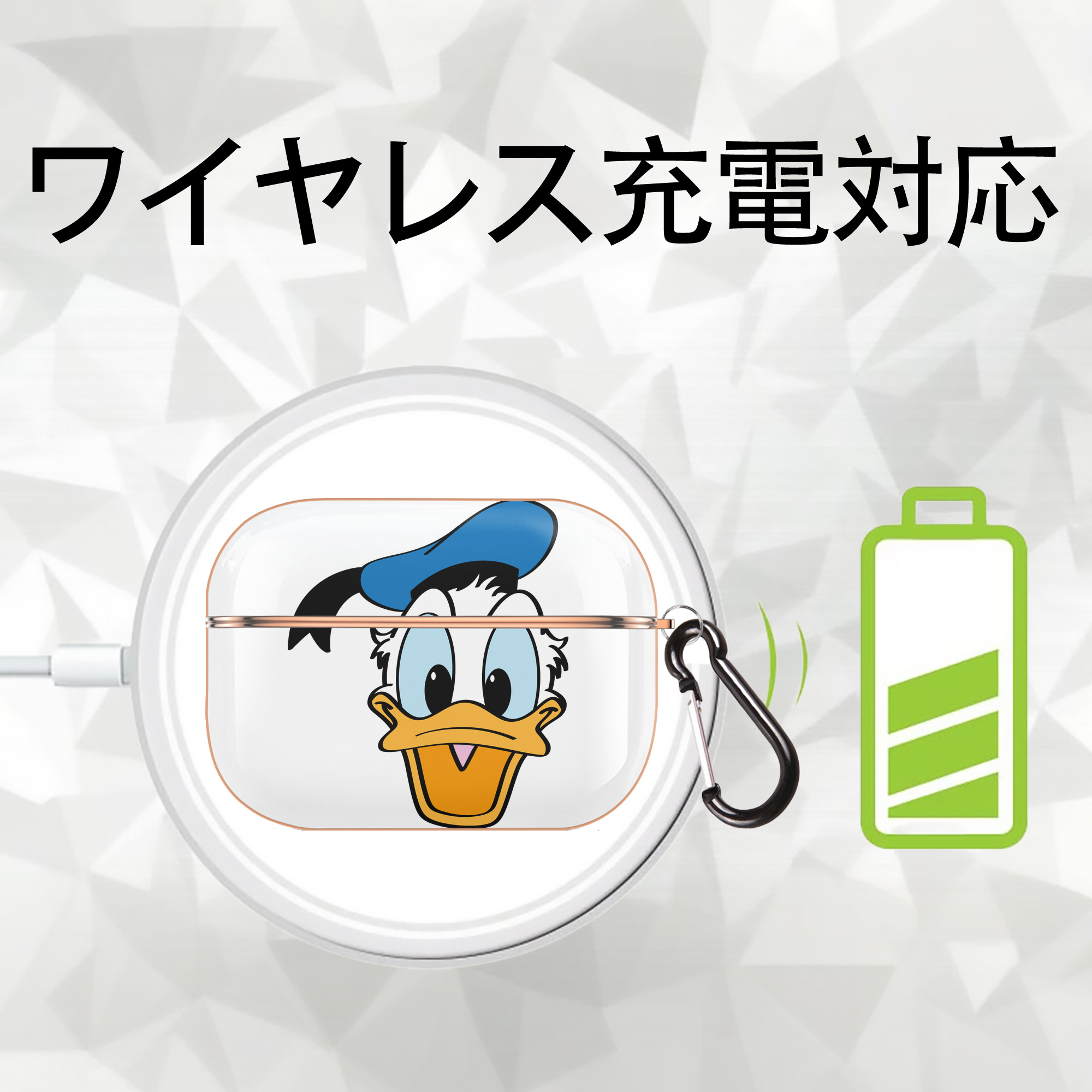 ミッキーマウス Mickey Mouse 【AirPods Pro用】ハードシェル保護ケース｜耐衝撃・防指紋・カラビナ付き商品仕様
