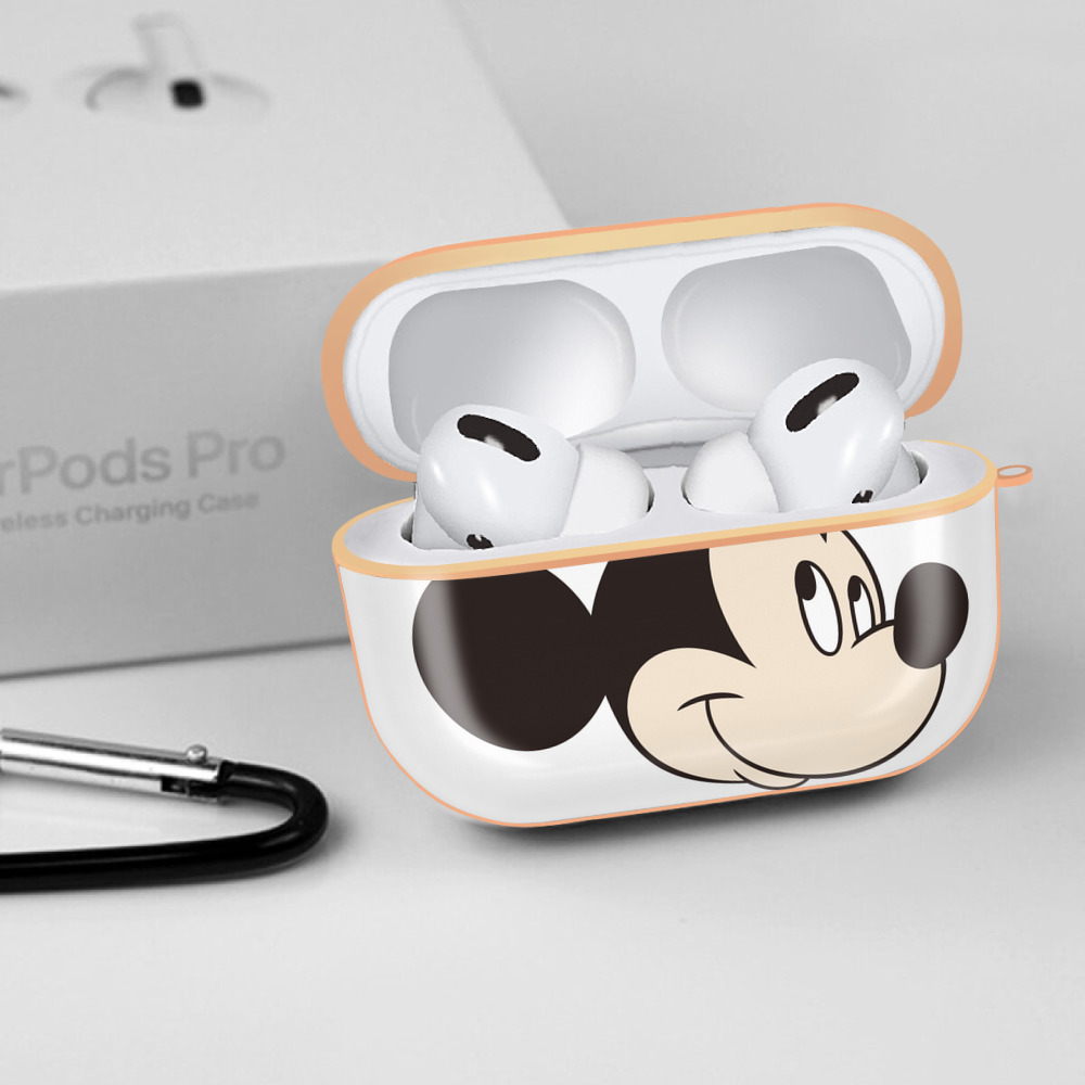 ミッキーマウス Mickey Mouse 【AirPods Pro用】ハードシェル保護ケース｜耐衝撃・防指紋・カラビナ付き商品仕様