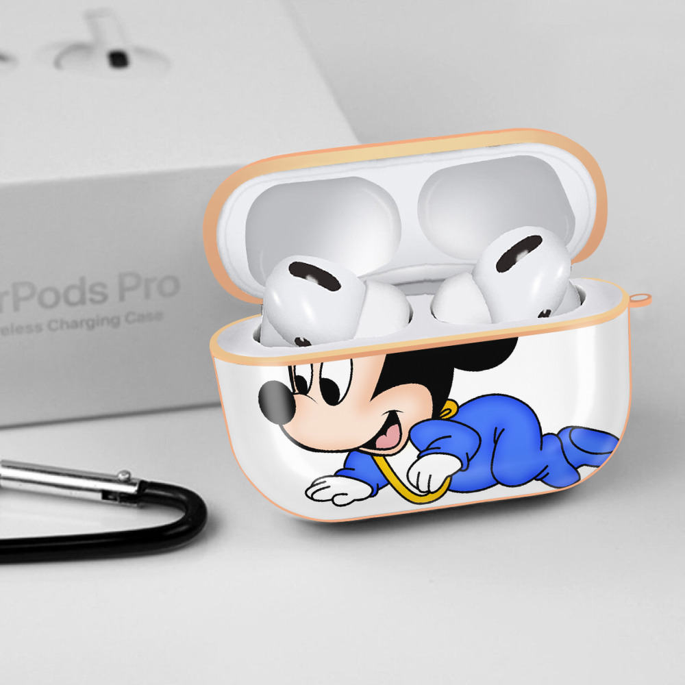ミッキーマウス Mickey Mouse 【AirPods Pro用】ハードシェル保護ケース｜耐衝撃・防指紋・カラビナ付き商品仕様