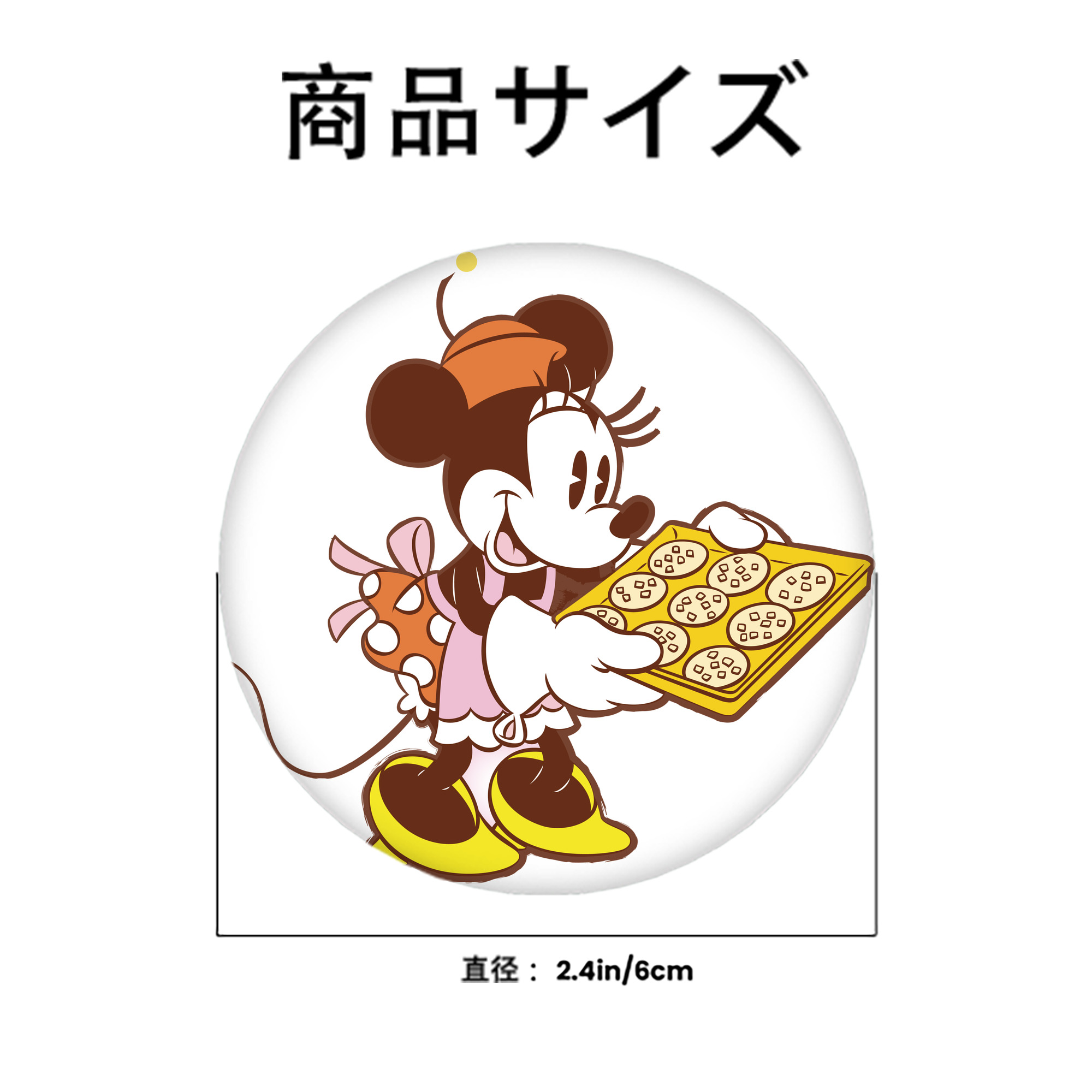 ミッキーマウス Mickey Mouse 6cm 缶バッジ 複数セット