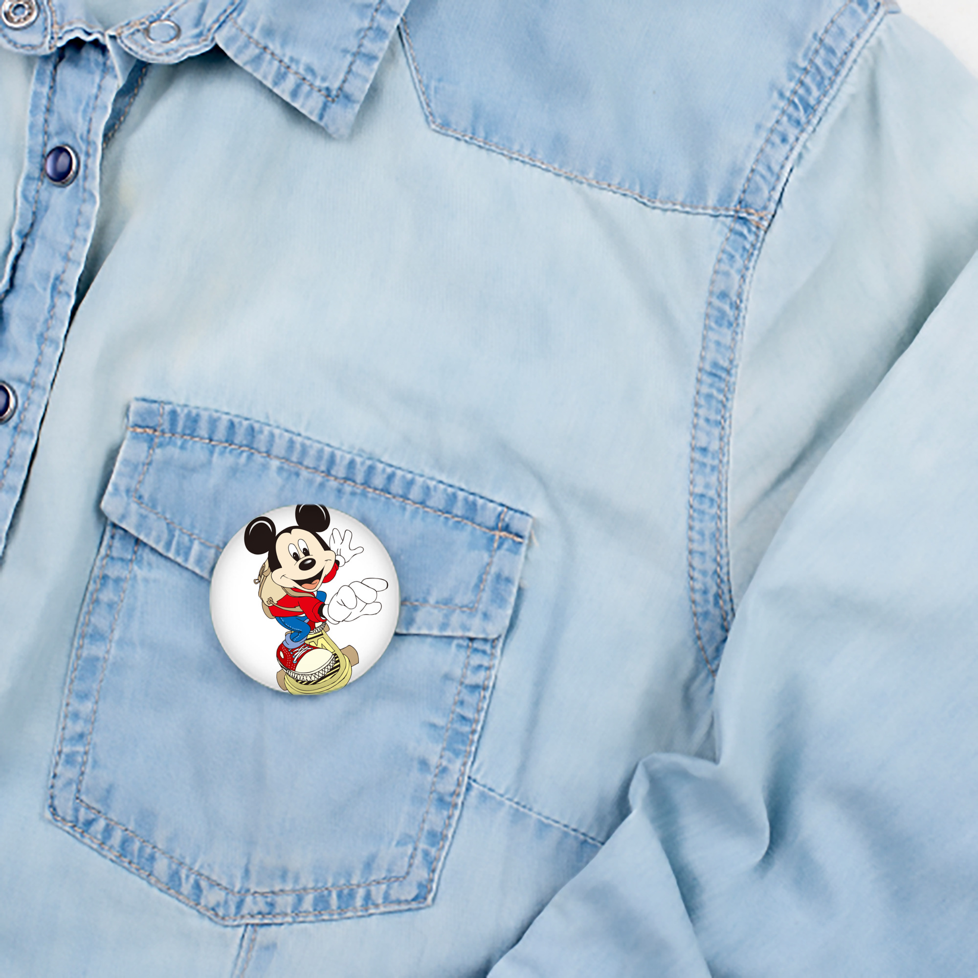 ミッキーマウス Mickey Mouse 6cm 缶バッジ 複数セット