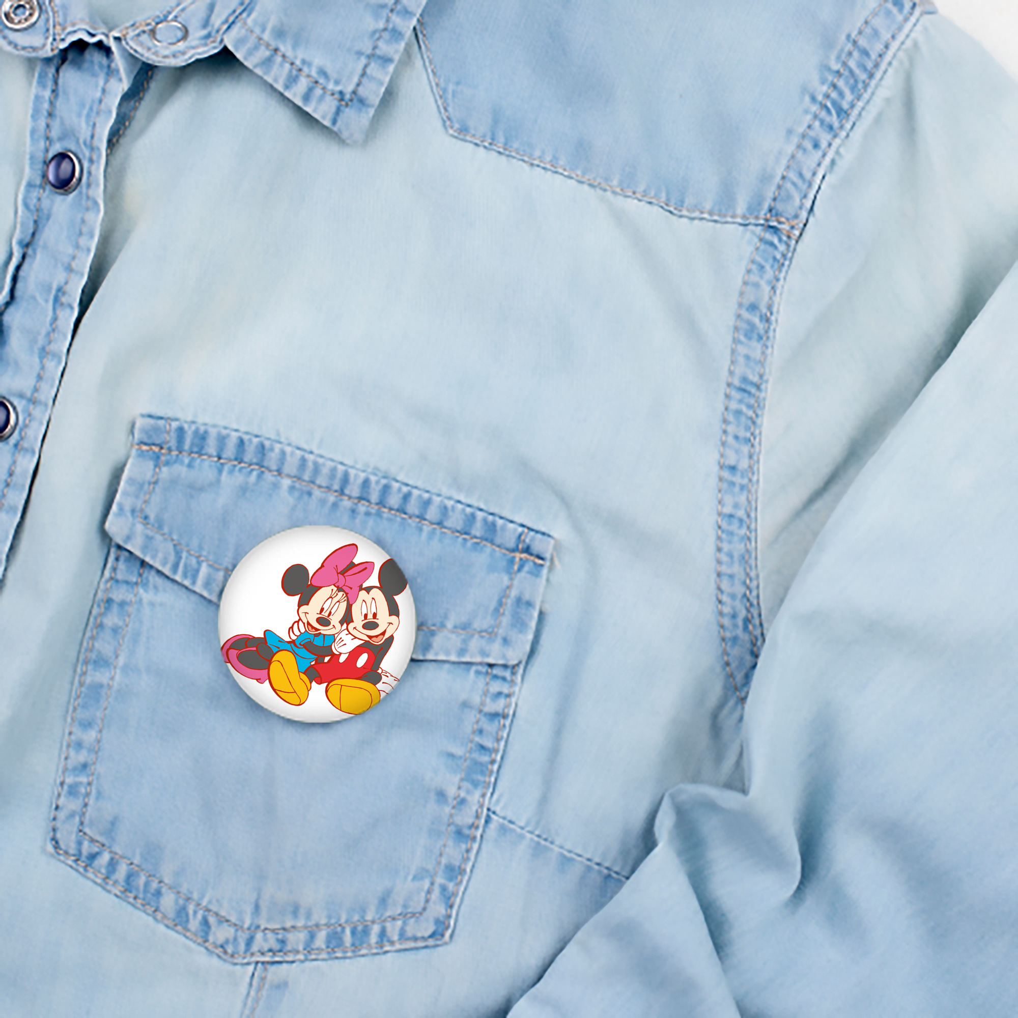 ミッキーマウス Mickey Mouse 6cm 缶バッジ 複数セット
