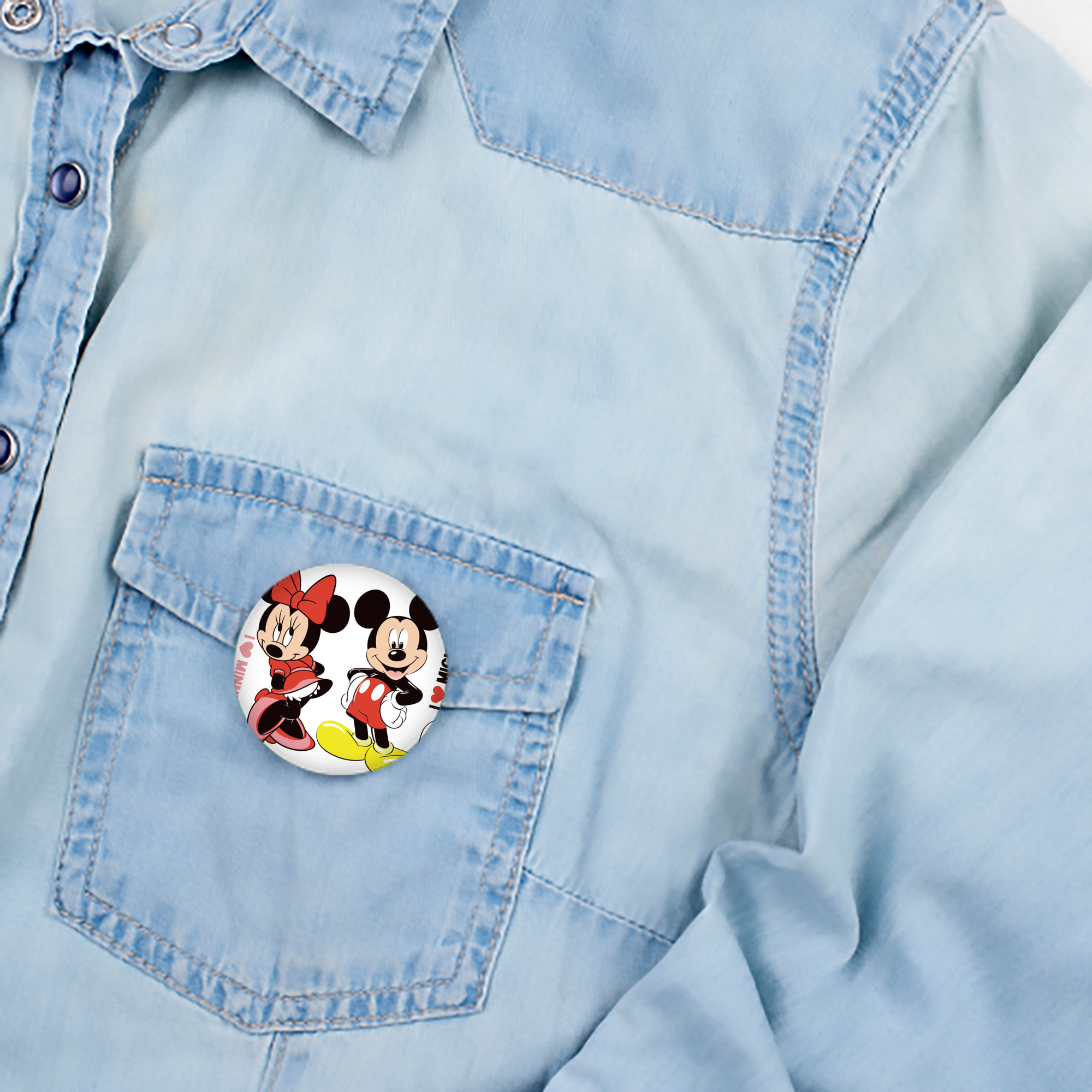 ミッキーマウス Mickey Mouse 6cm 缶バッジ 複数セット