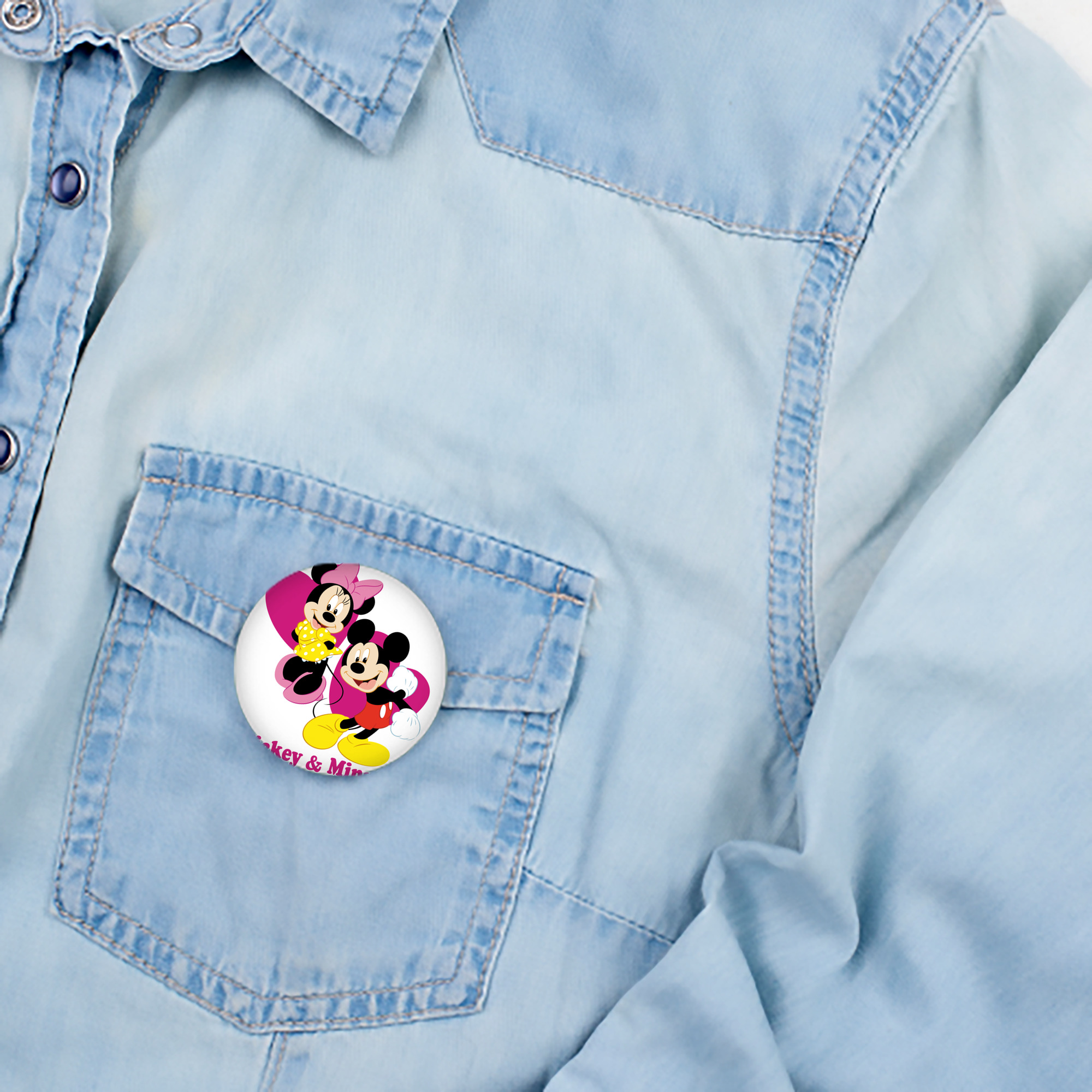 ミッキーマウス Mickey Mouse 6cm 缶バッジ 複数セット