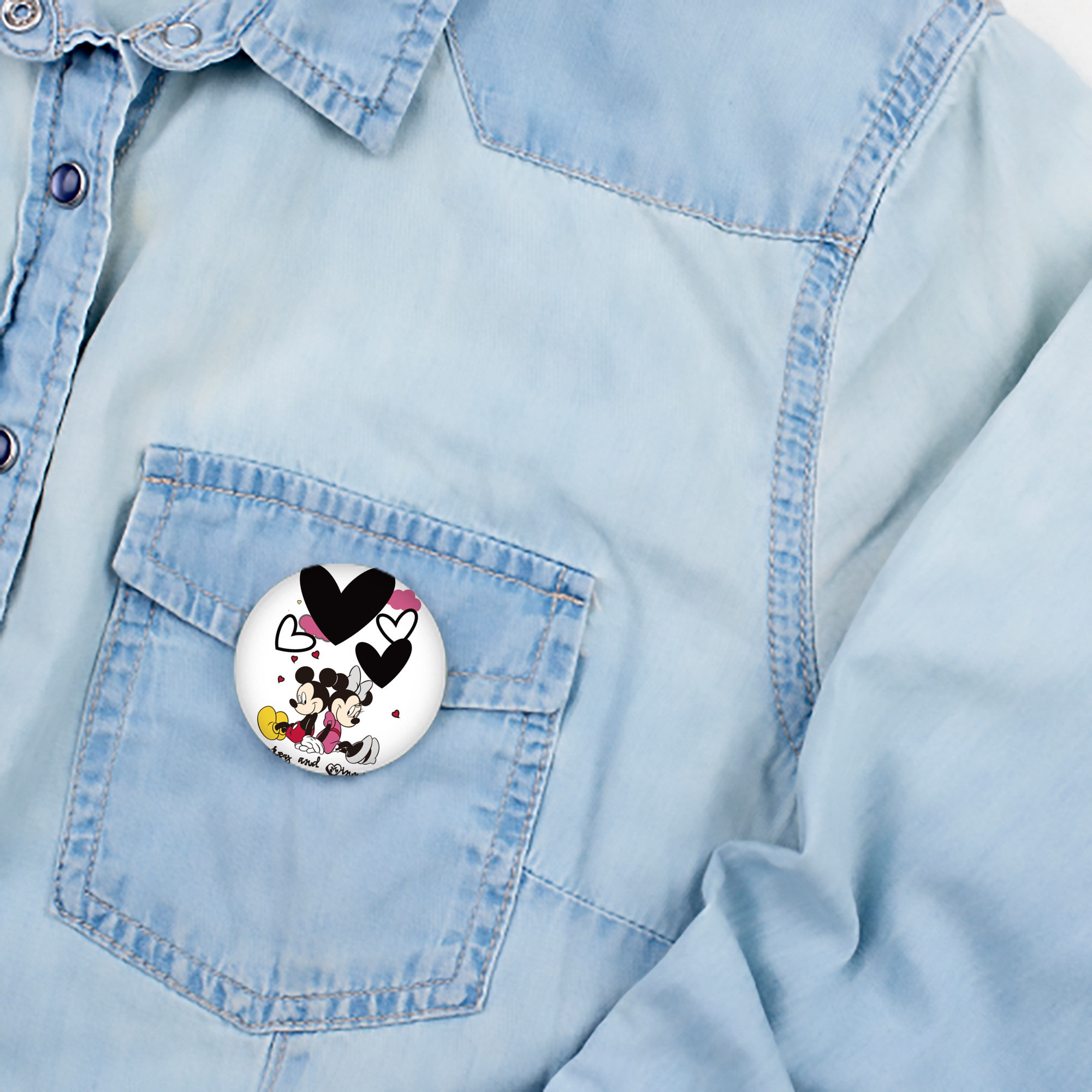 ミッキーマウス Mickey Mouse 6cm 缶バッジ 複数セット