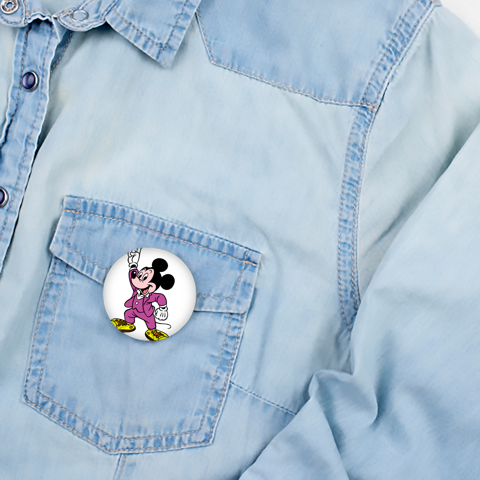 ミッキーマウス Mickey Mouse 6cm 缶バッジ 複数セット