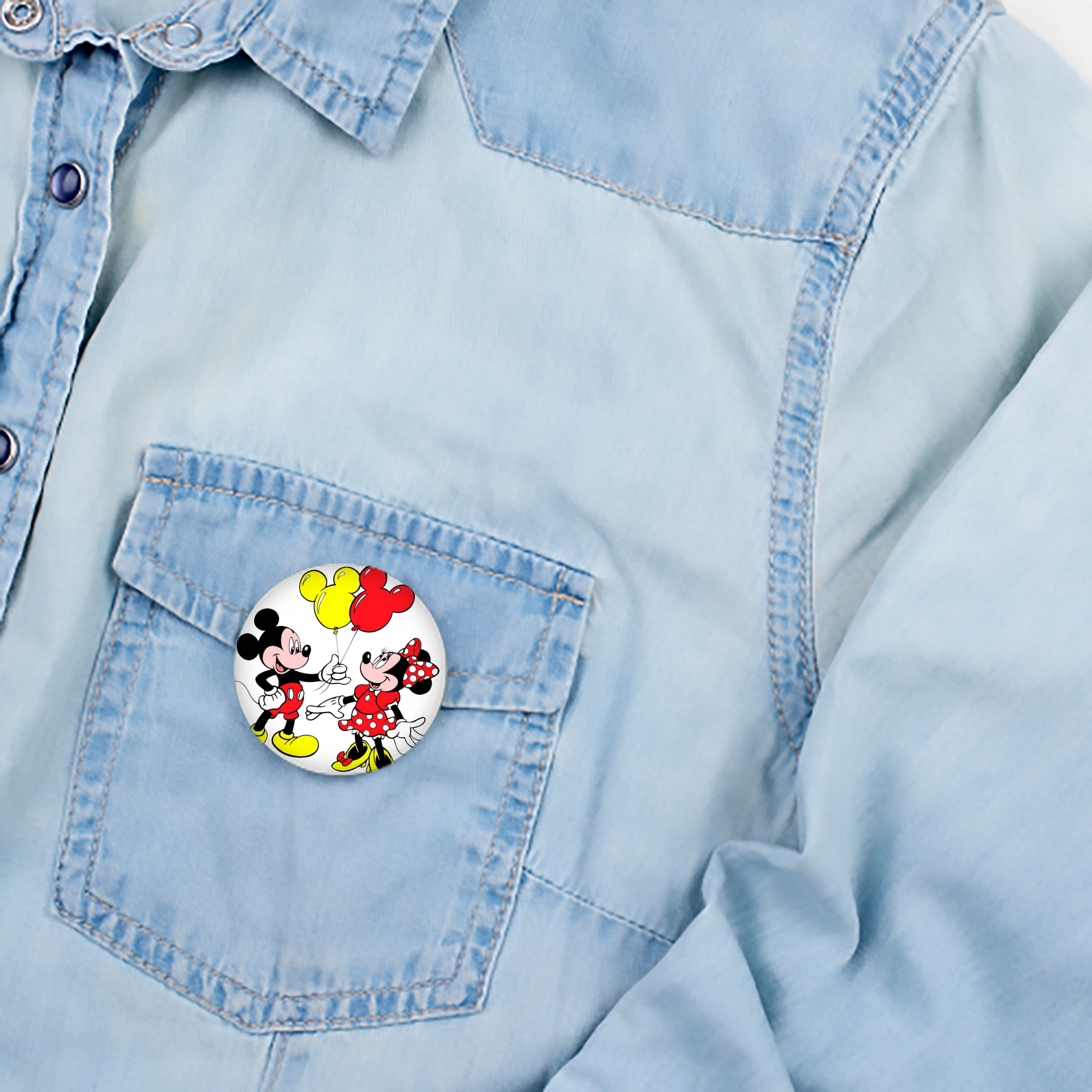 ミッキーマウス Mickey Mouse 6cm 缶バッジ 複数セット