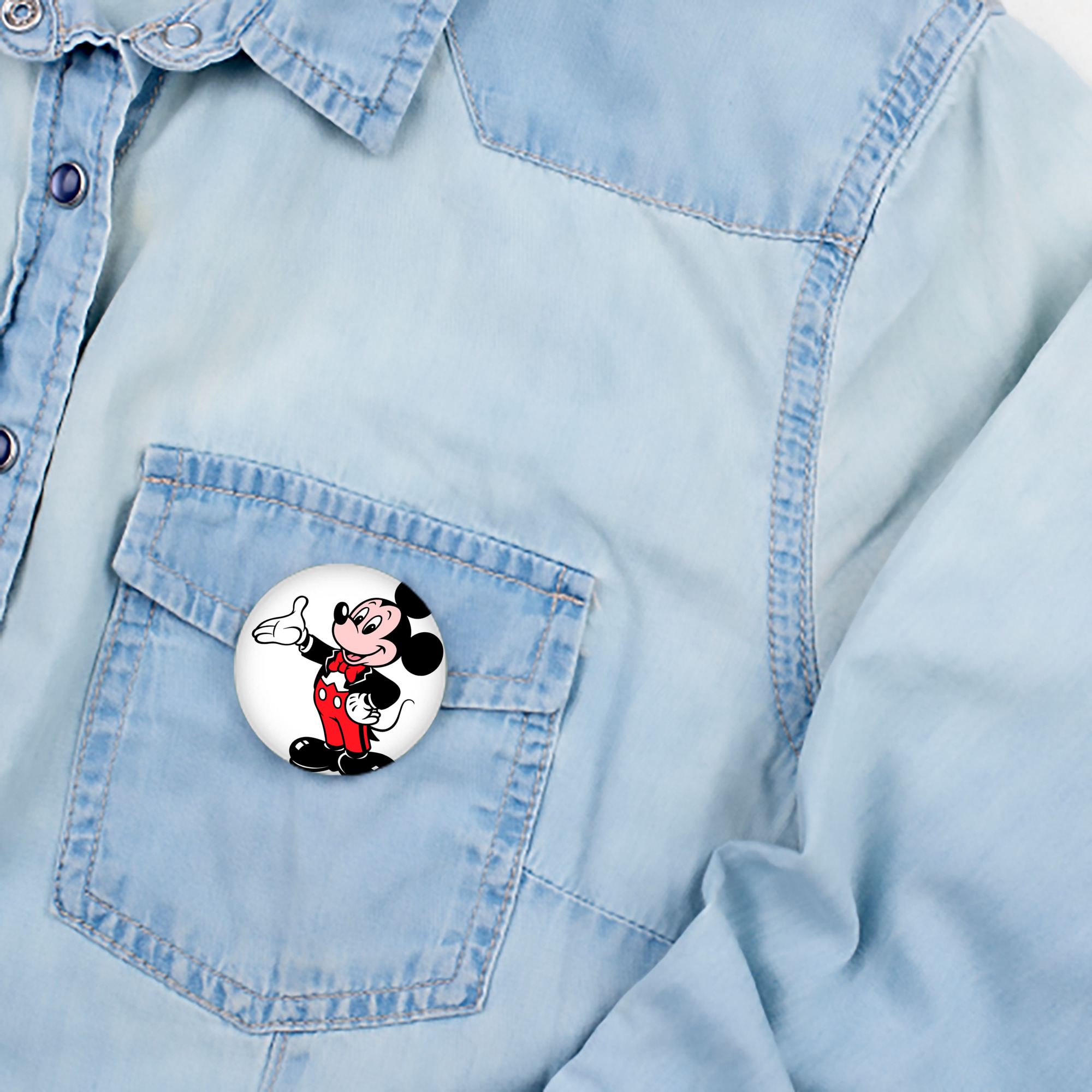 ミッキーマウス Mickey Mouse 6cm 缶バッジ 複数セット