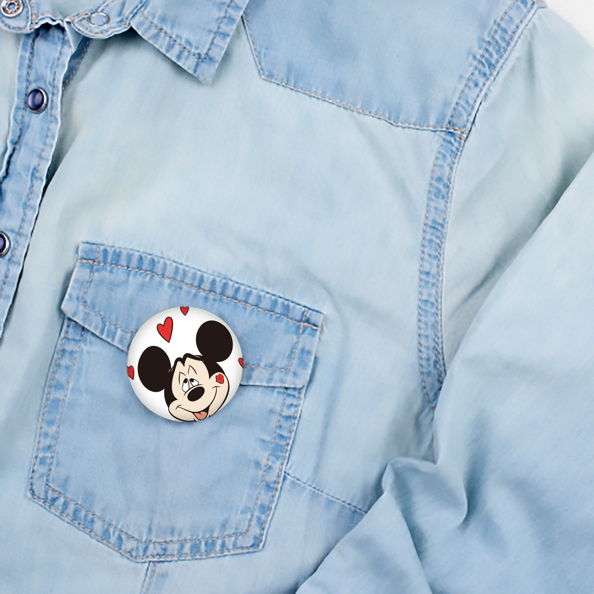 ミッキーマウス Mickey Mouse 6cm 缶バッジ 複数セット