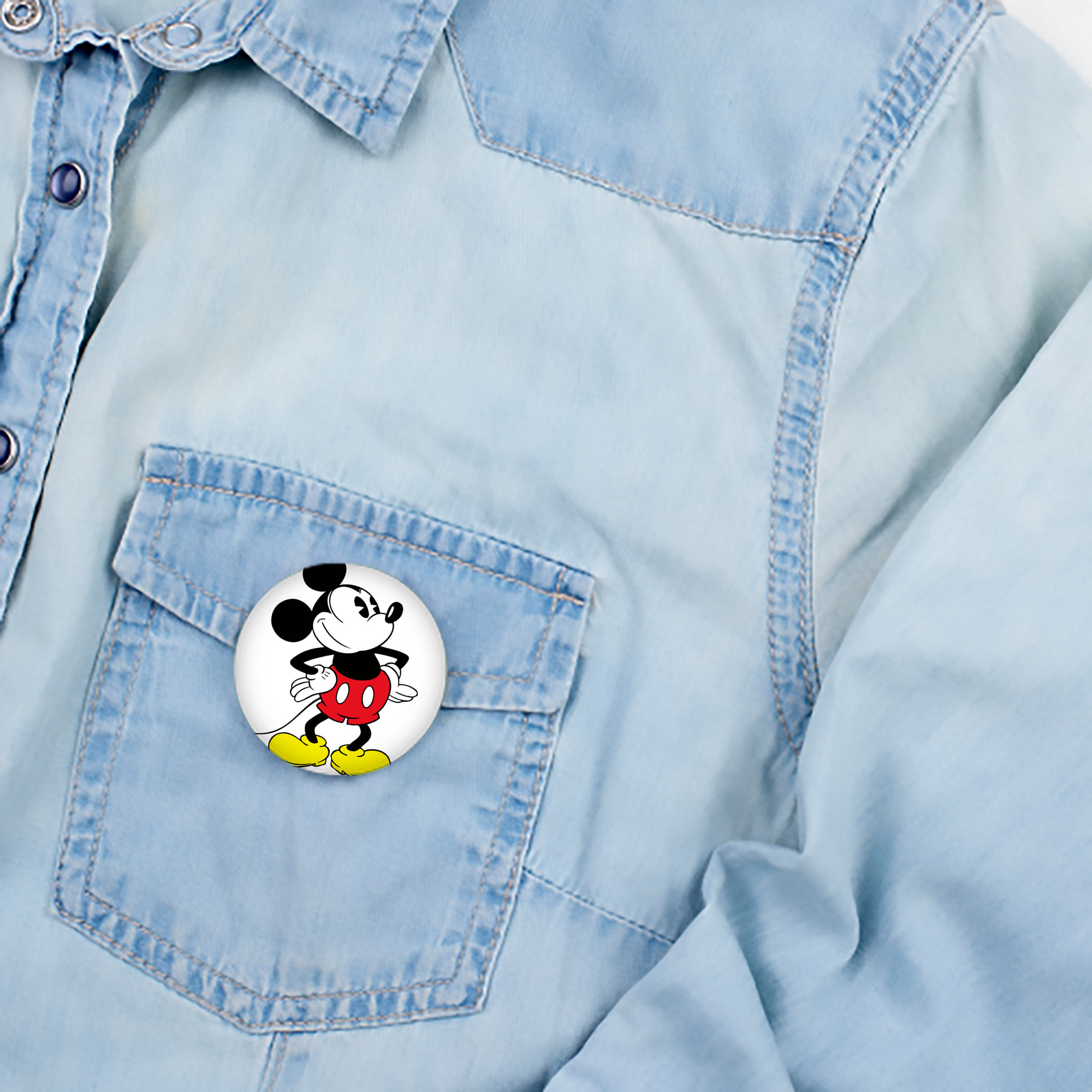 ミッキーマウス Mickey Mouse 6cm 缶バッジ 複数セット