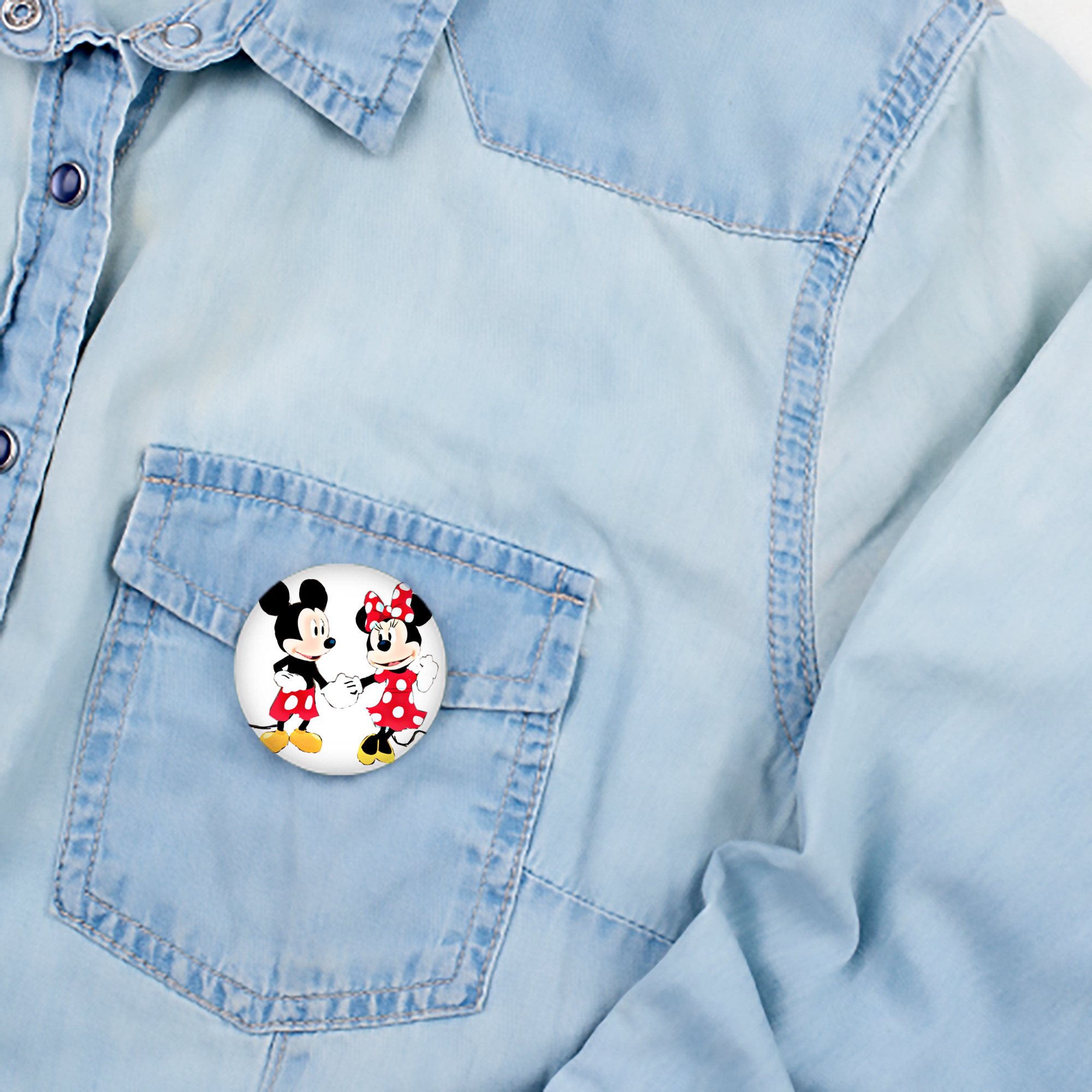 ミッキーマウス Mickey Mouse 6cm 缶バッジ 複数セット