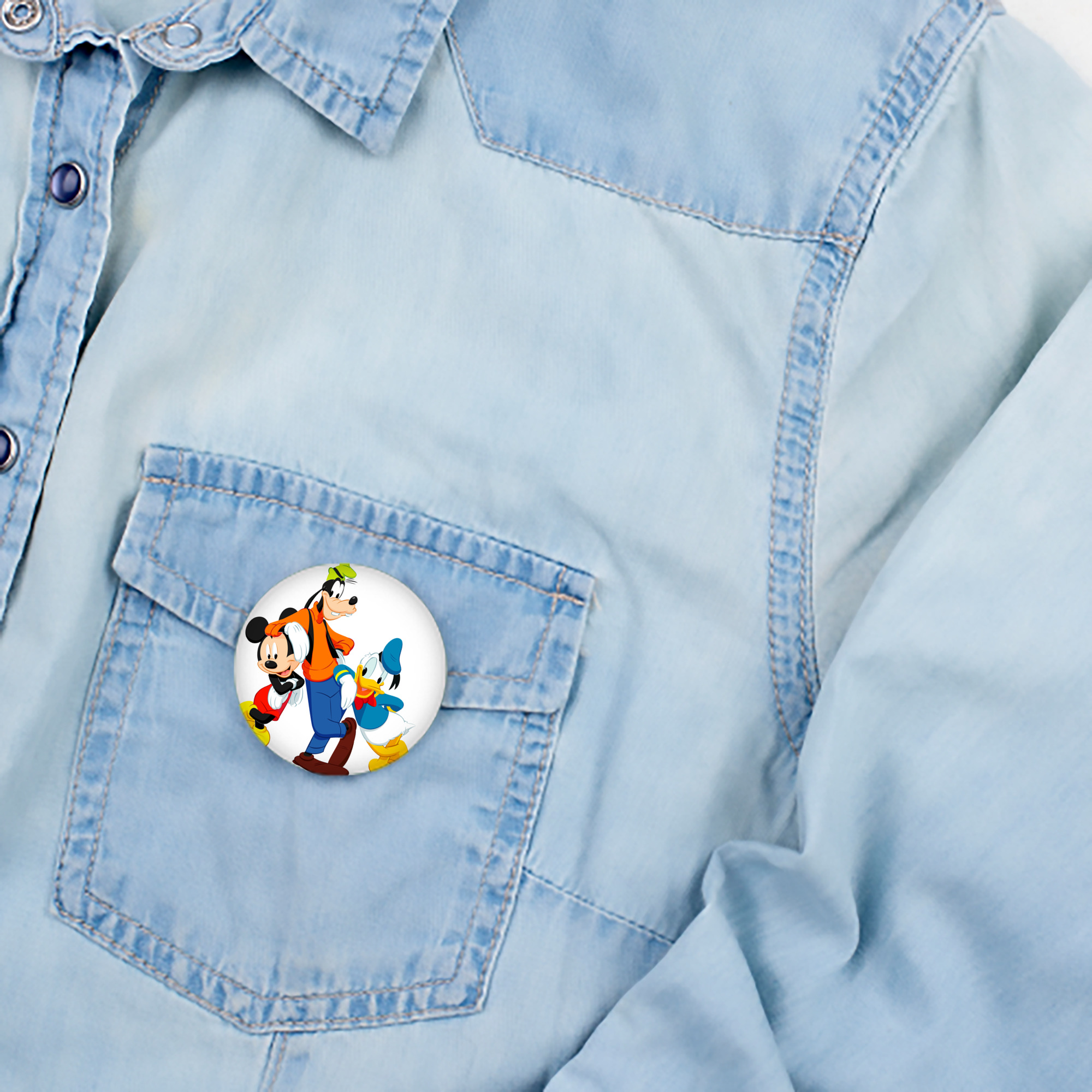 ミッキーマウス Mickey Mouse 6cm 缶バッジ 複数セット